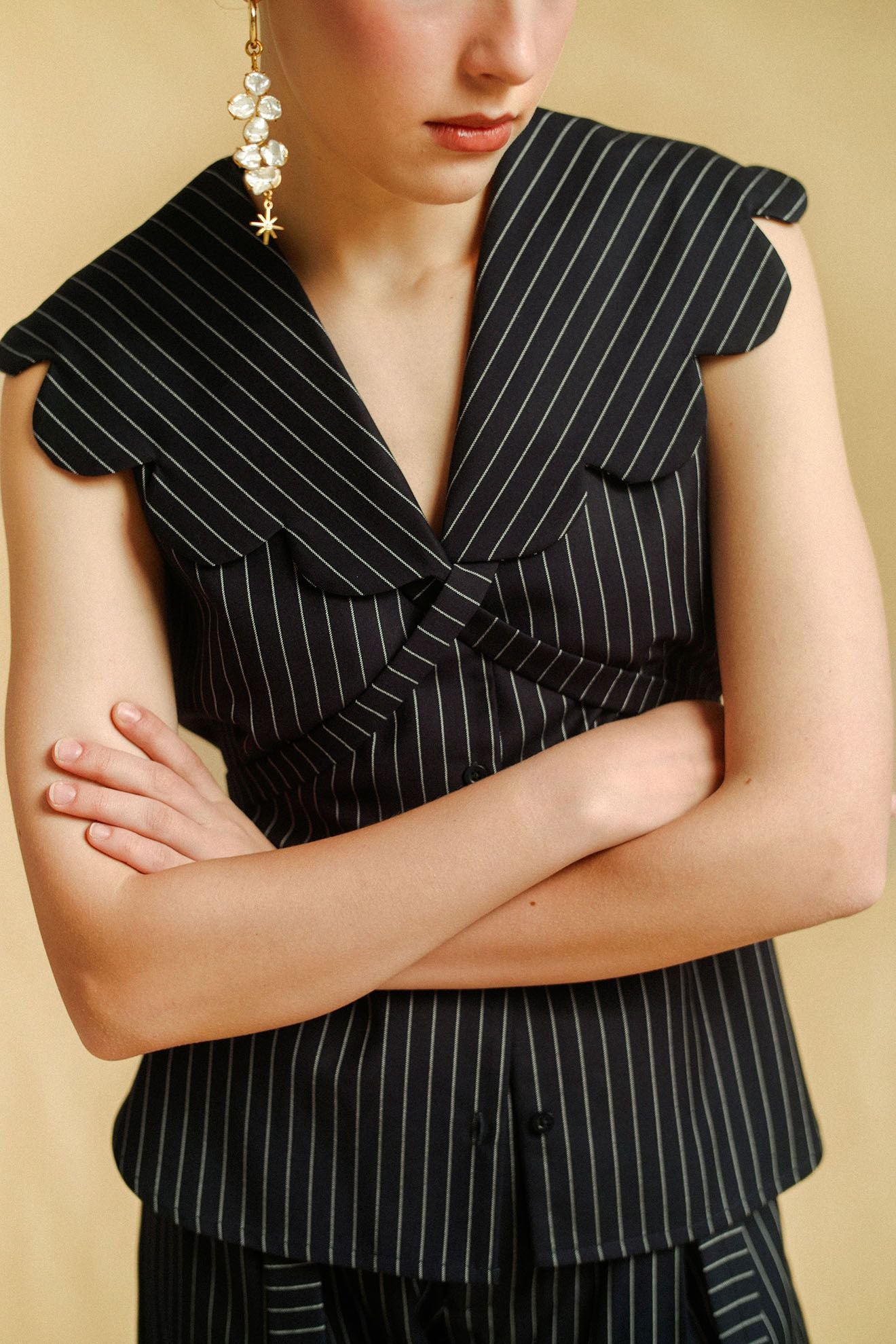 FETE Top in Navy Stripes