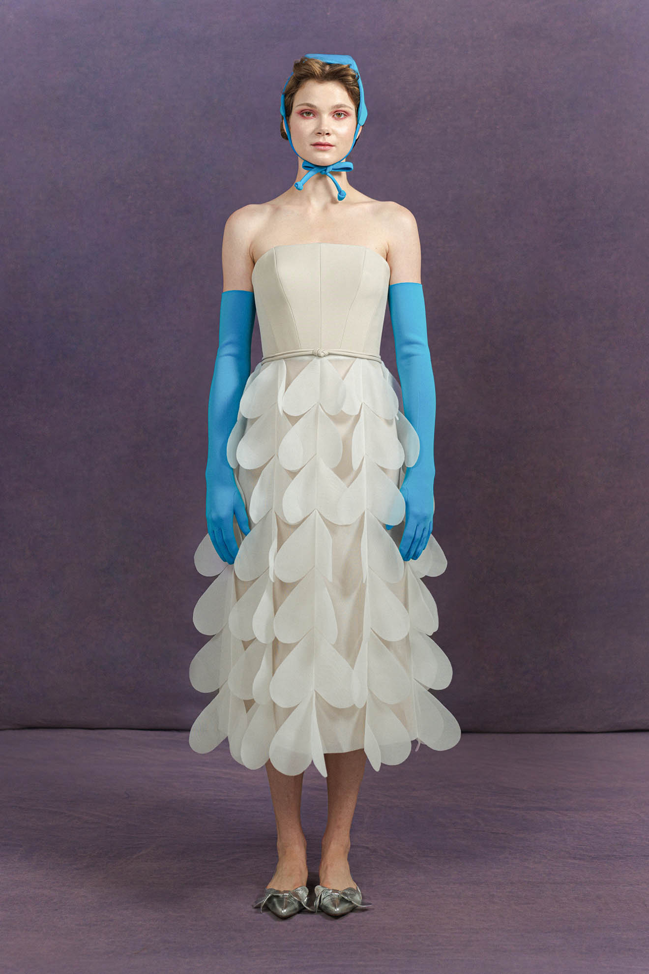 CABRIOLE Dress in Beige/White