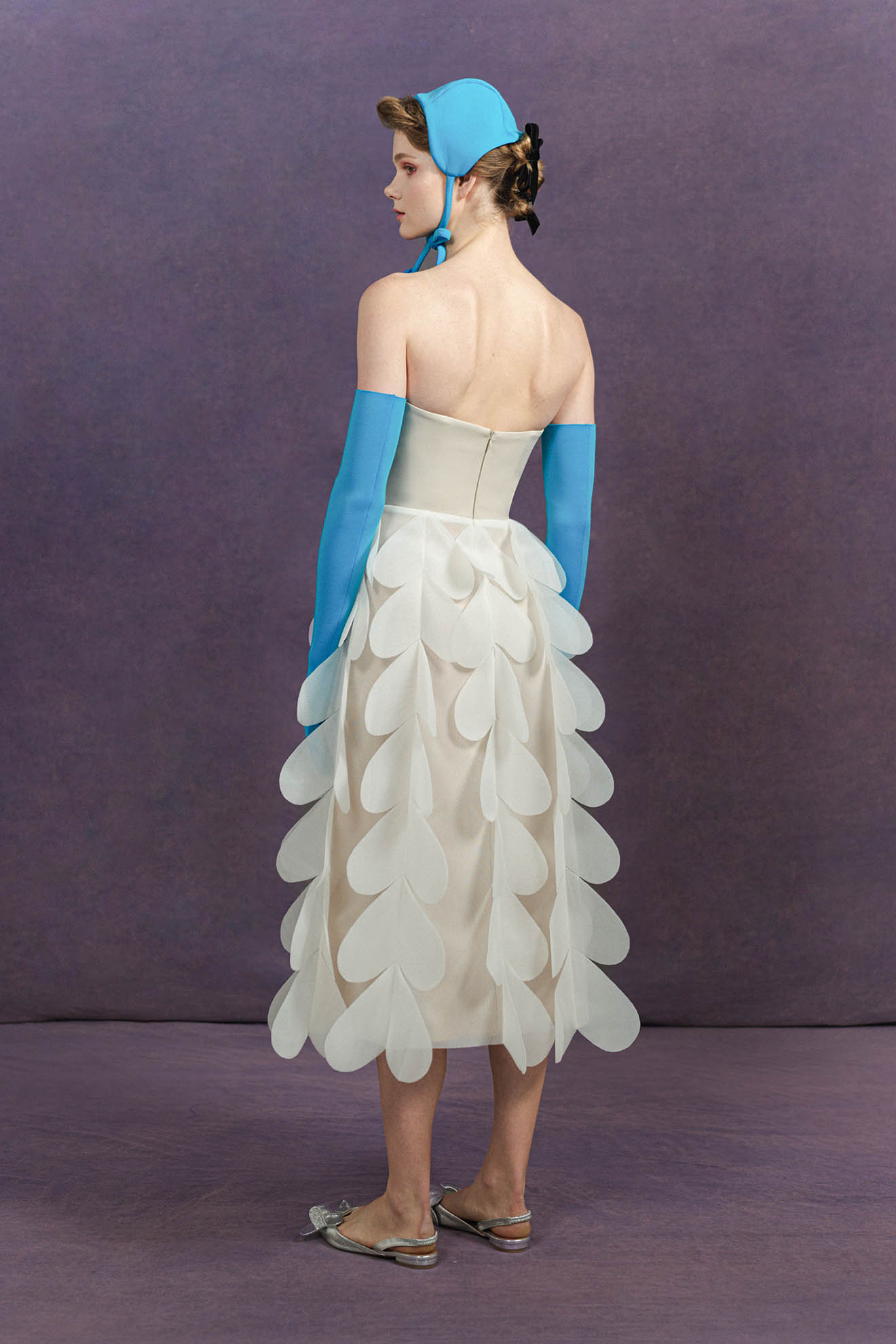CABRIOLE Dress in Beige/White