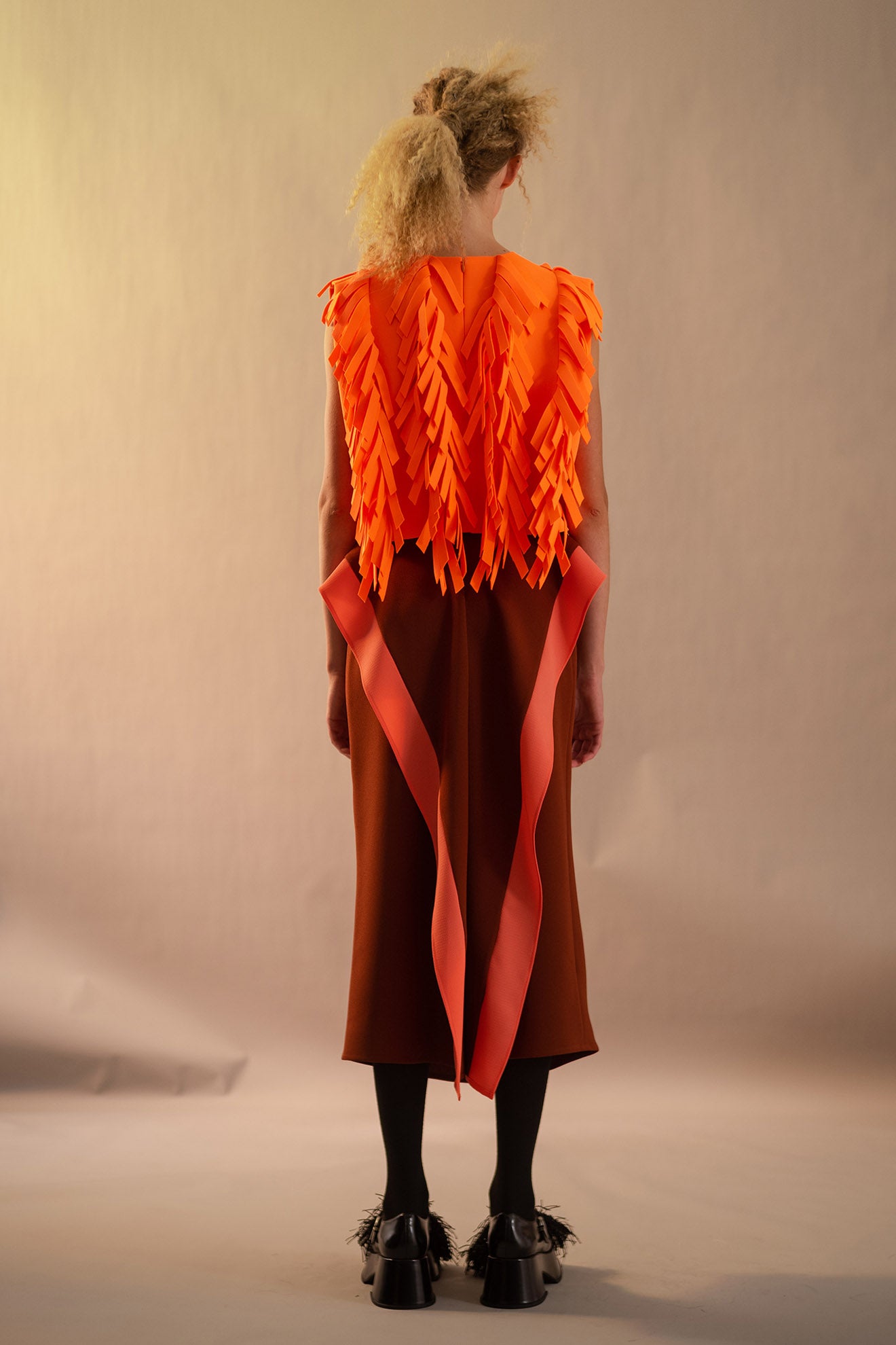 DACE Skirt in Brick Orange/Apricot Pink