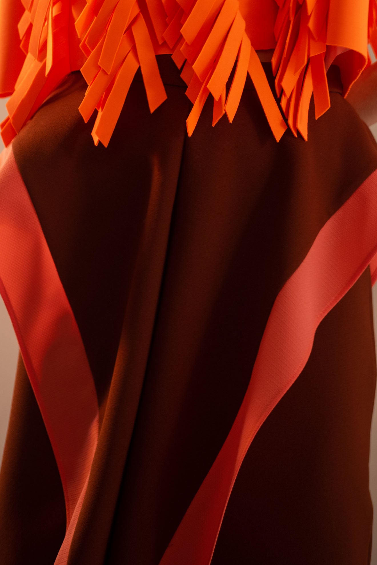 DACE Skirt in Brick Orange/Apricot Pink