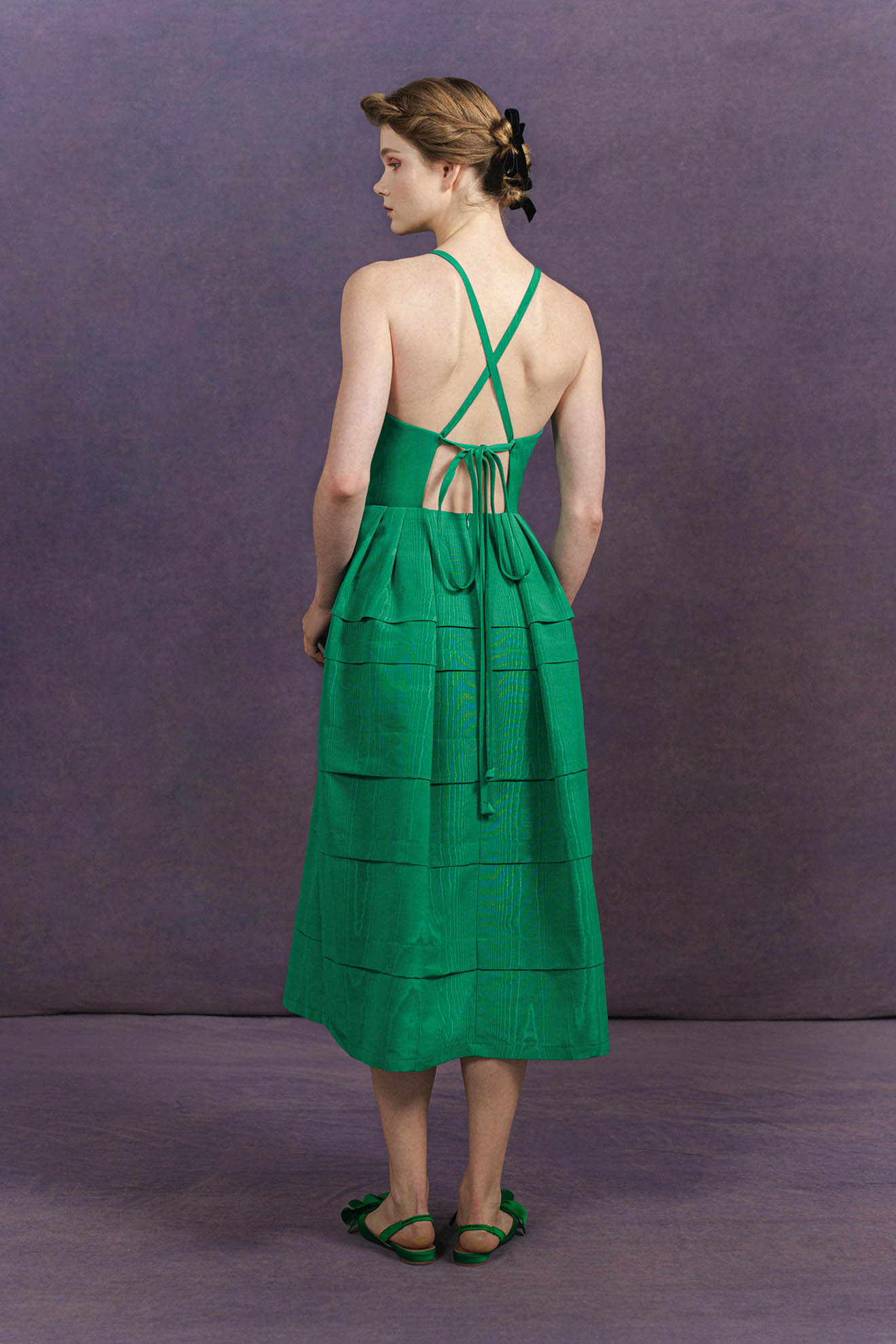DEVELOPPE Dress in Emerald green