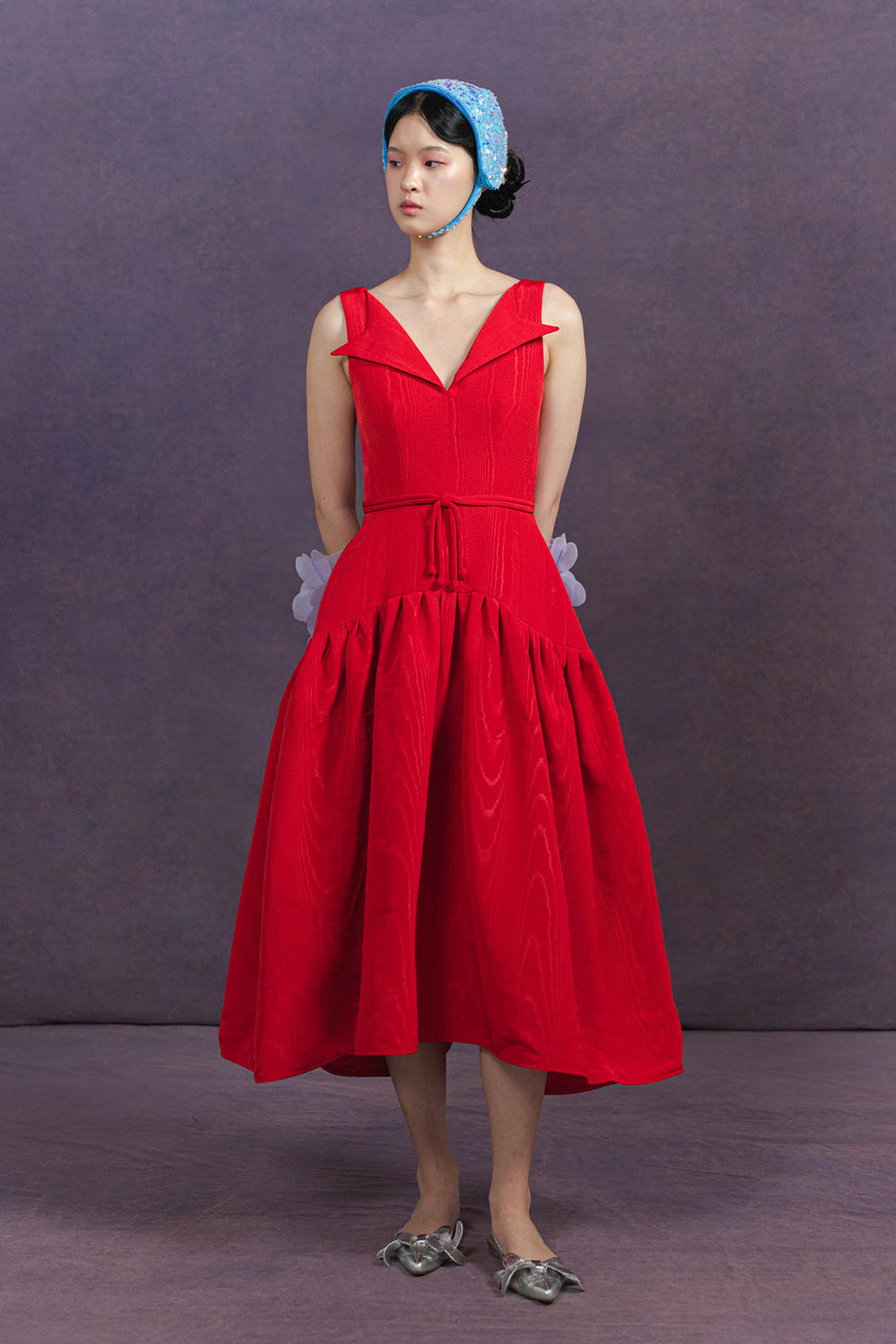 ECHAPPE Dress in Sangria Red