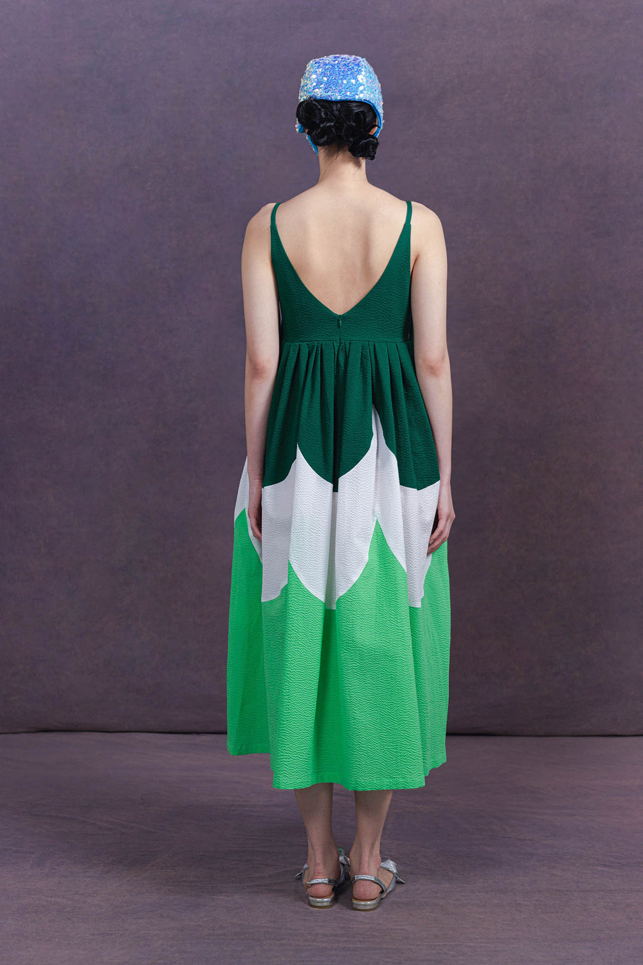 ENTRECHAT Dress in Dark Green/Fern Green