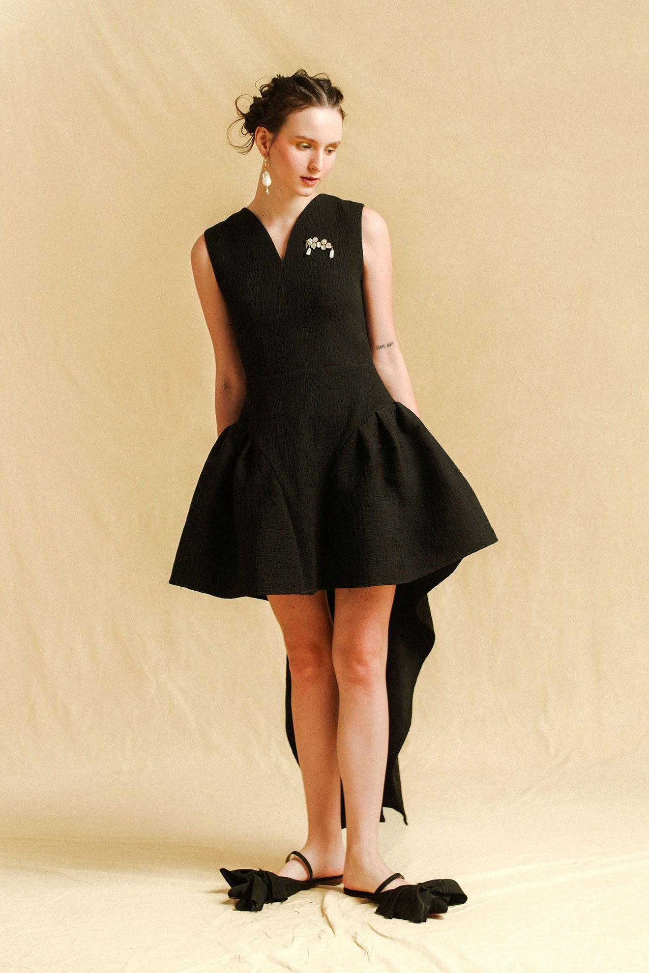 MYSTERE Dress in Crinkled Black
