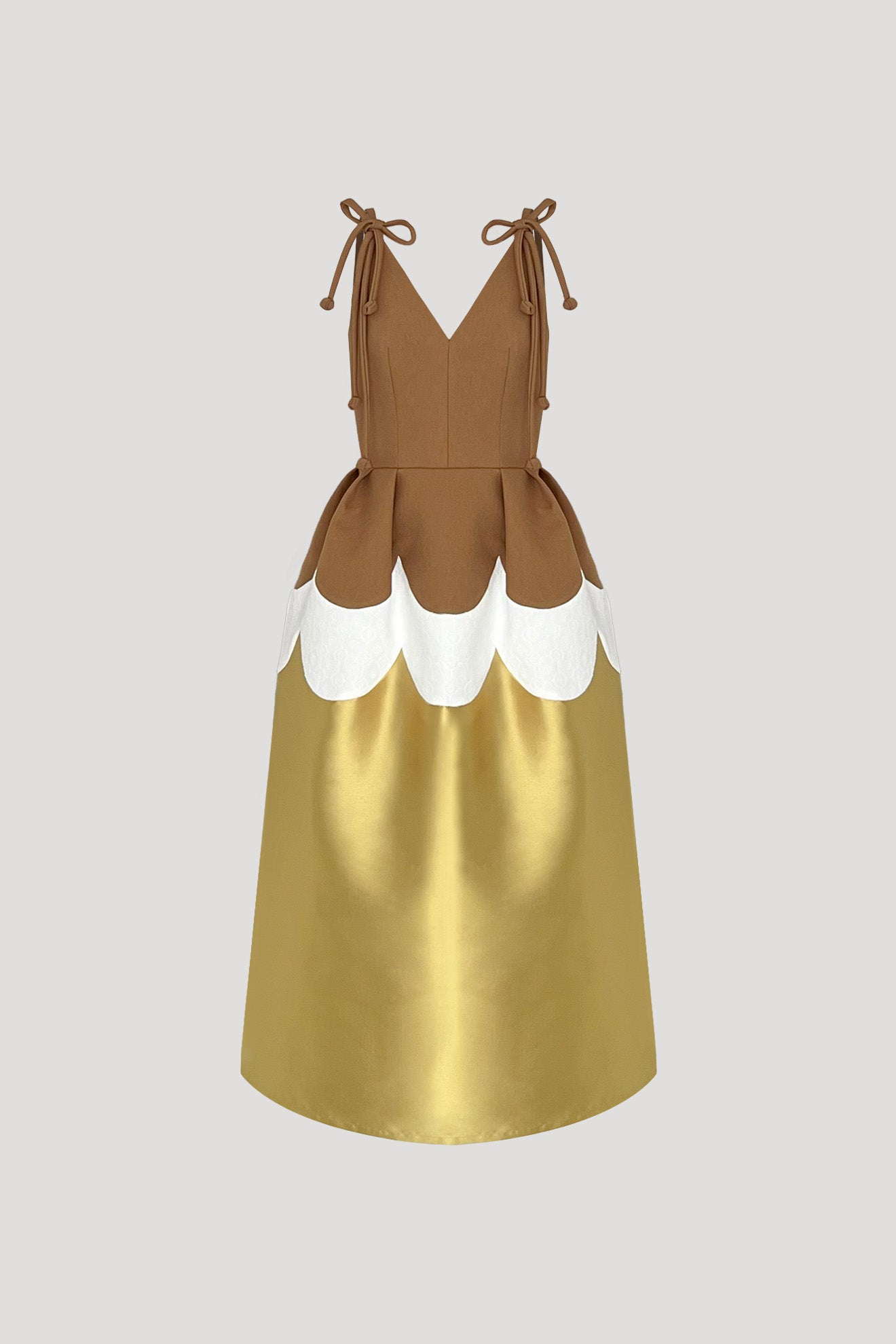 yellow and brown dress GINKGO Dress in Ochre Brown/Citrine Yellow