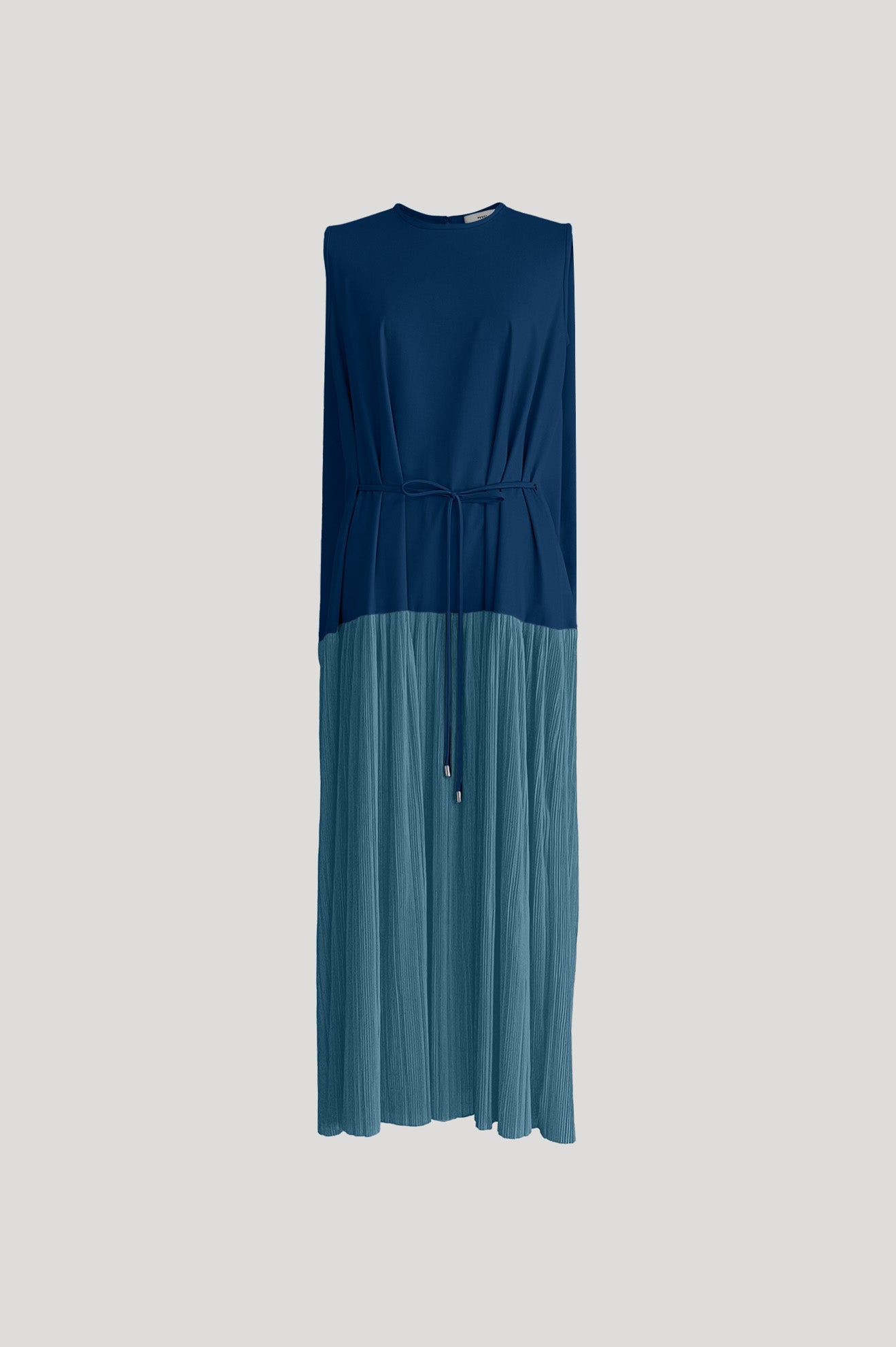 grey blue prom dress Dusty Blue Prom Dresses Halter V-Neck Trumpet/Mermaid High Waist Ruched Prom Dress With Slit