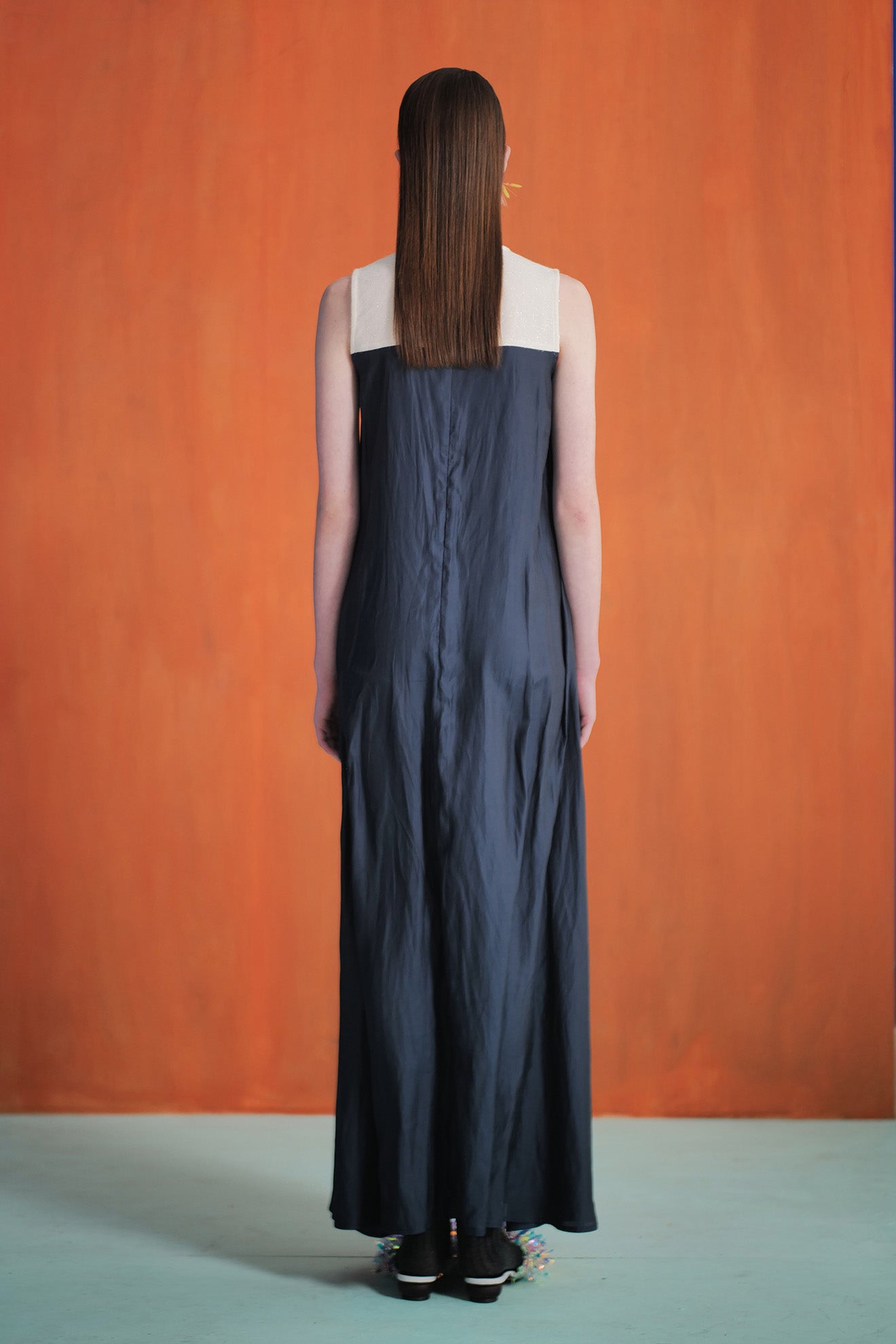 HARMONY Dress in Night Blue/Metallic White