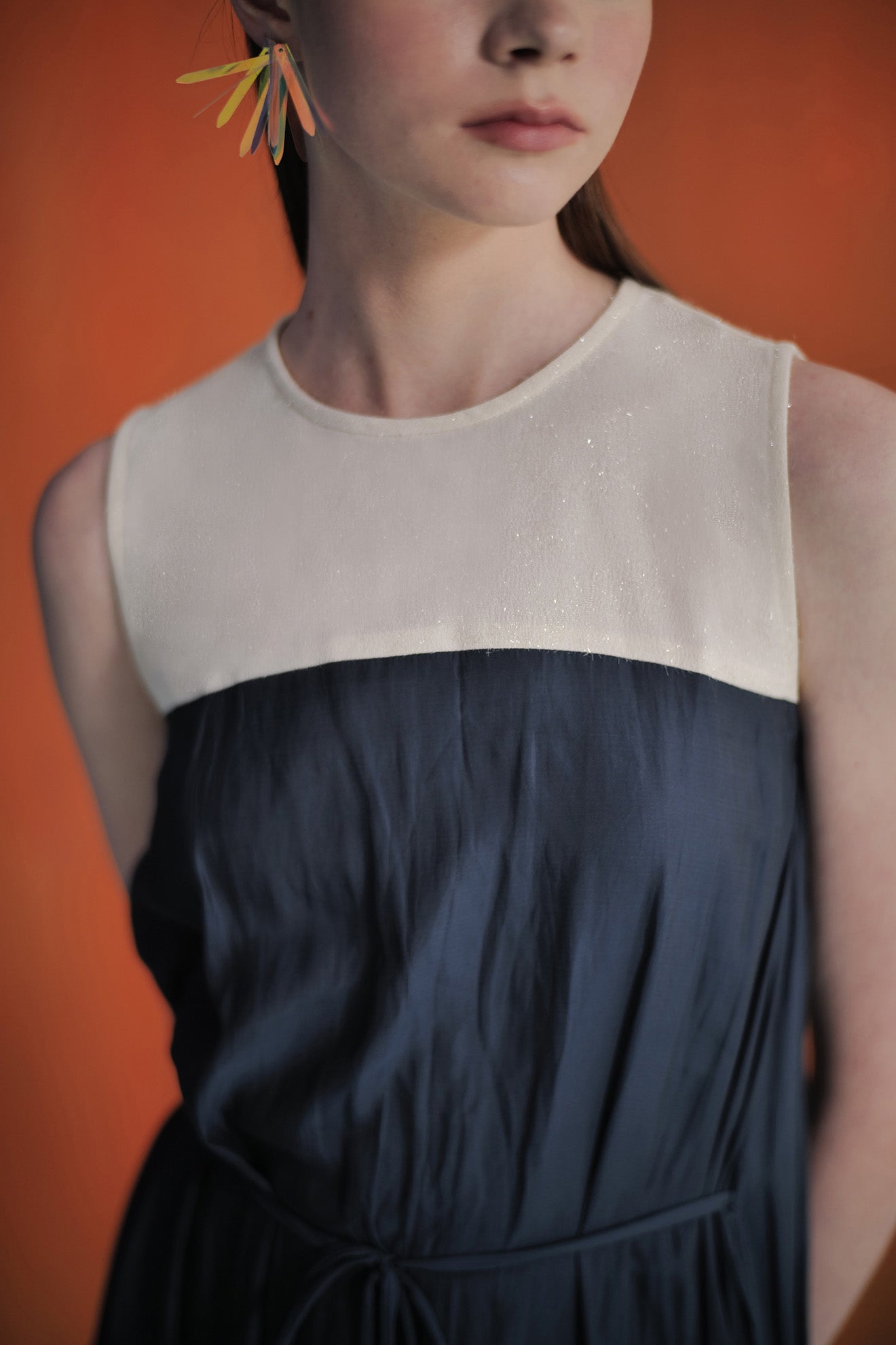 HARMONY Dress in Night Blue/Metallic White