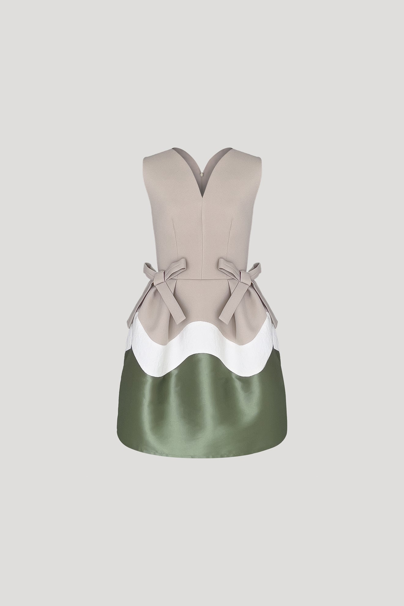 green emerald velvet dress HACHIMAKI Dress in Beige/Palma Green – PEGGY HARTANTO