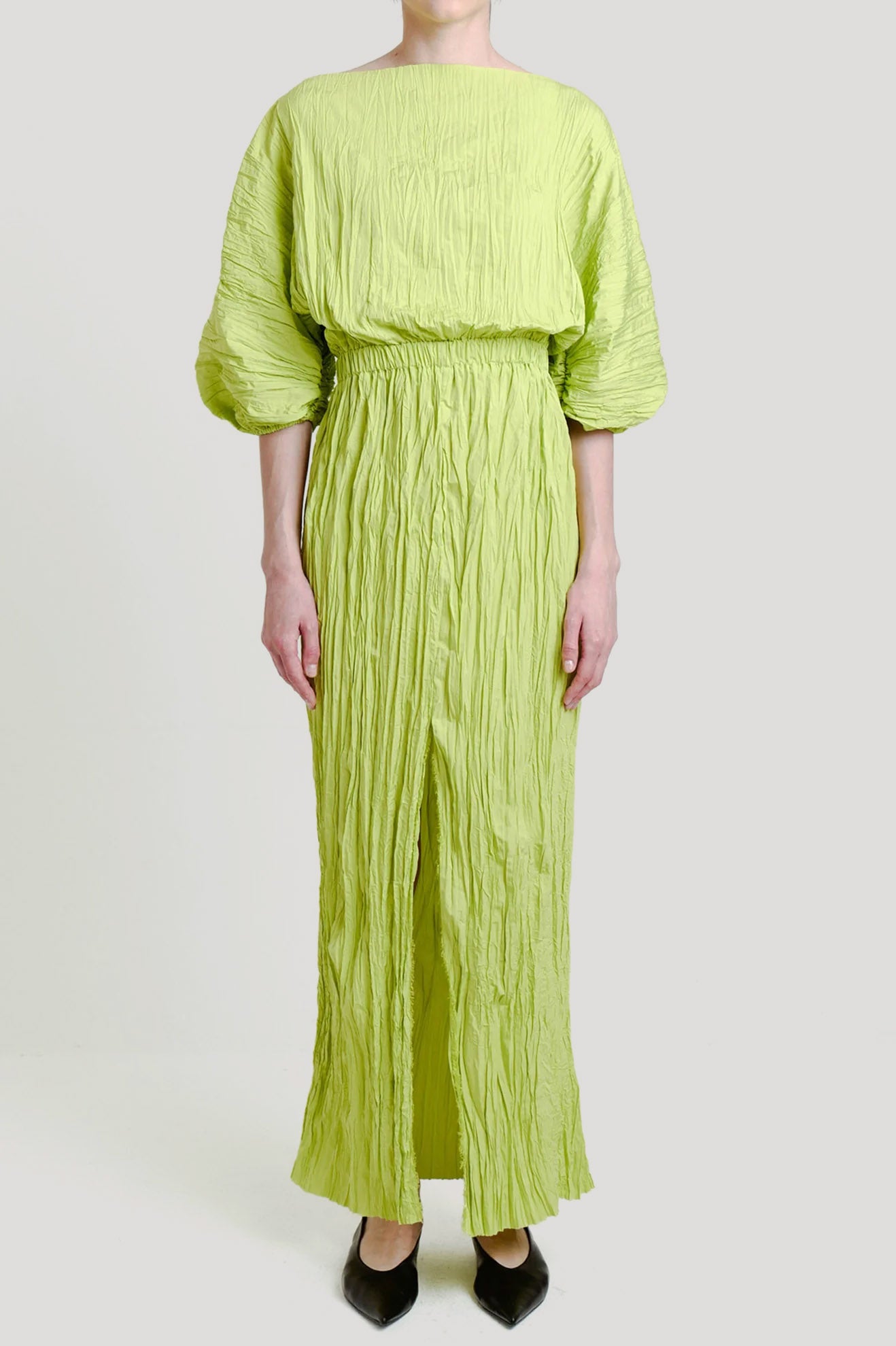 celery green dress Celery Green Printed Cotton Dress
