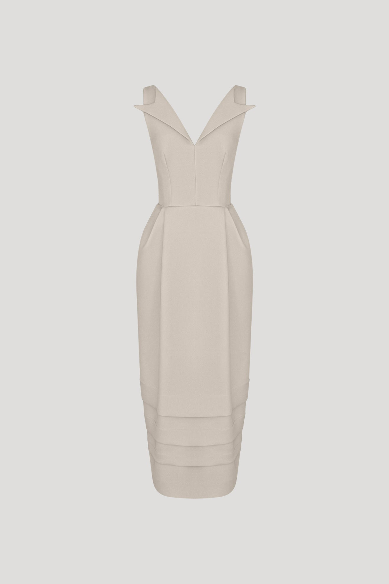 beaded capelet dress REBOUND Dress in Beige – PEGGY HARTANTO