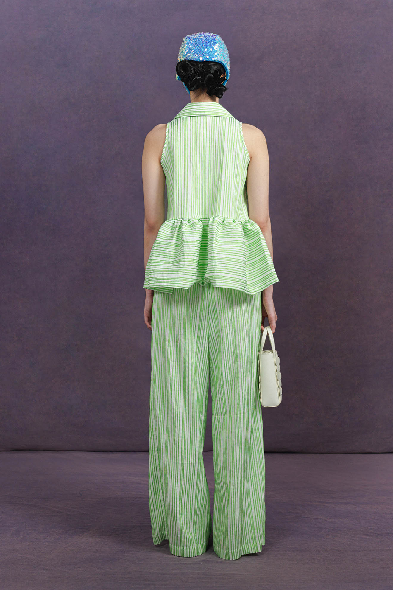 SAUTE Top in Green Stripes