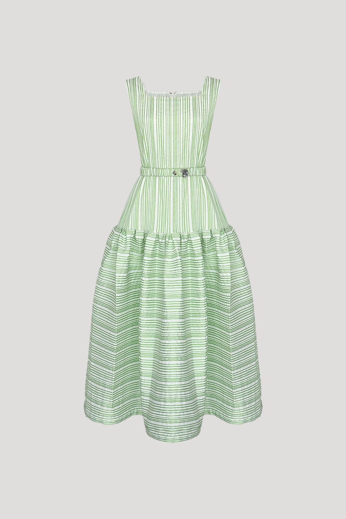 SOMERSAULT Dress in Green Stripes