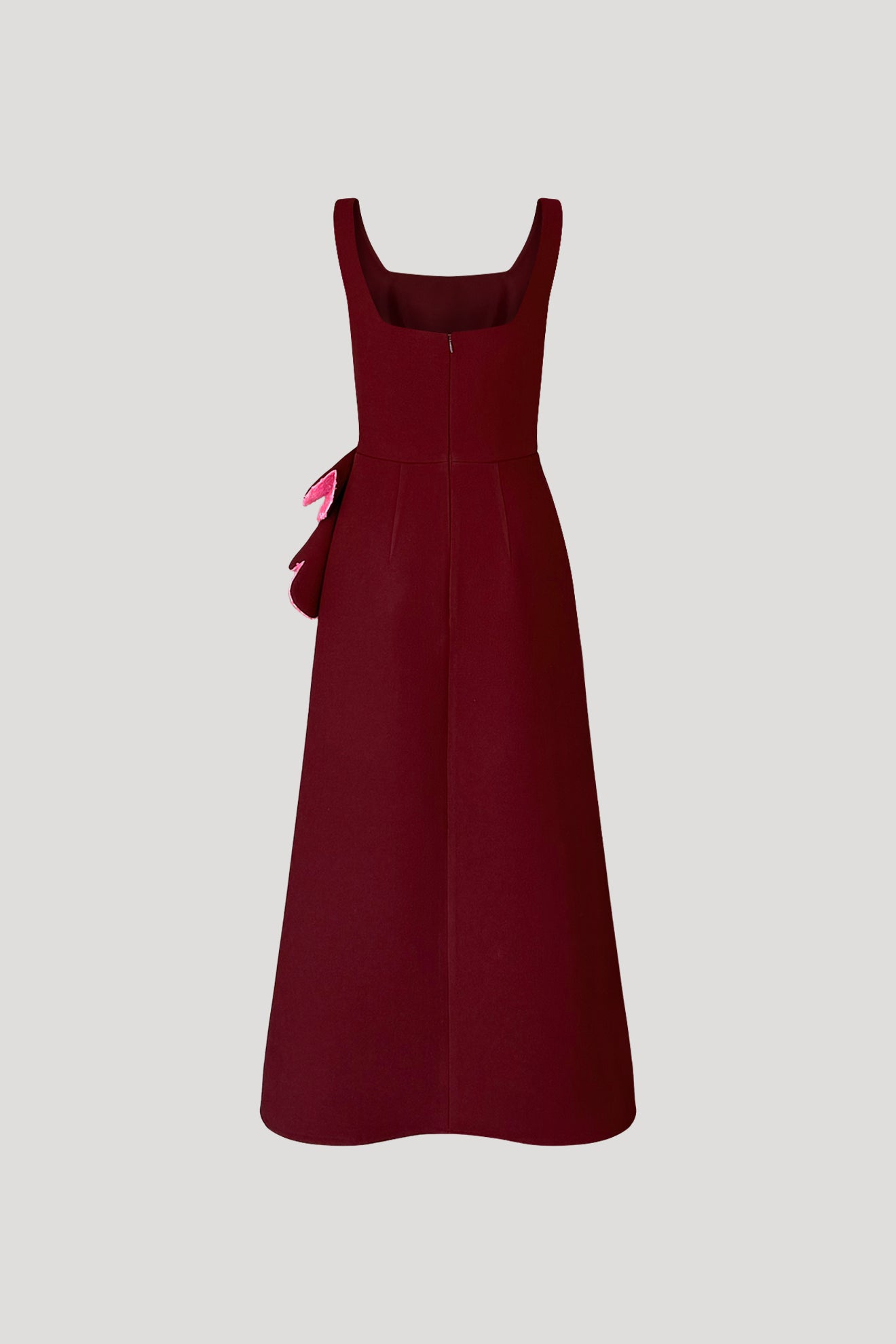 TEMPSLEVE Dress in Wine Red/Iridescent Fuchsia