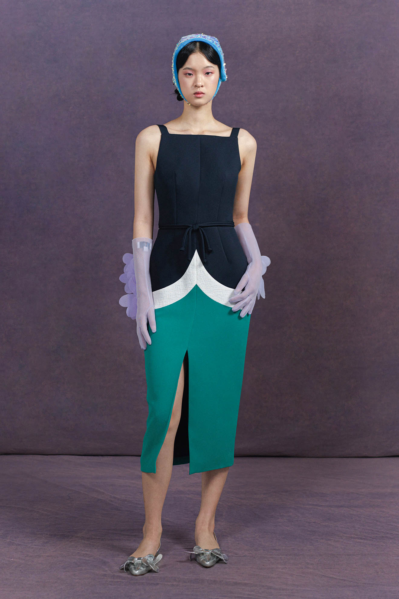 TWIZZLE Dress in Dark Blue/Genoa Green