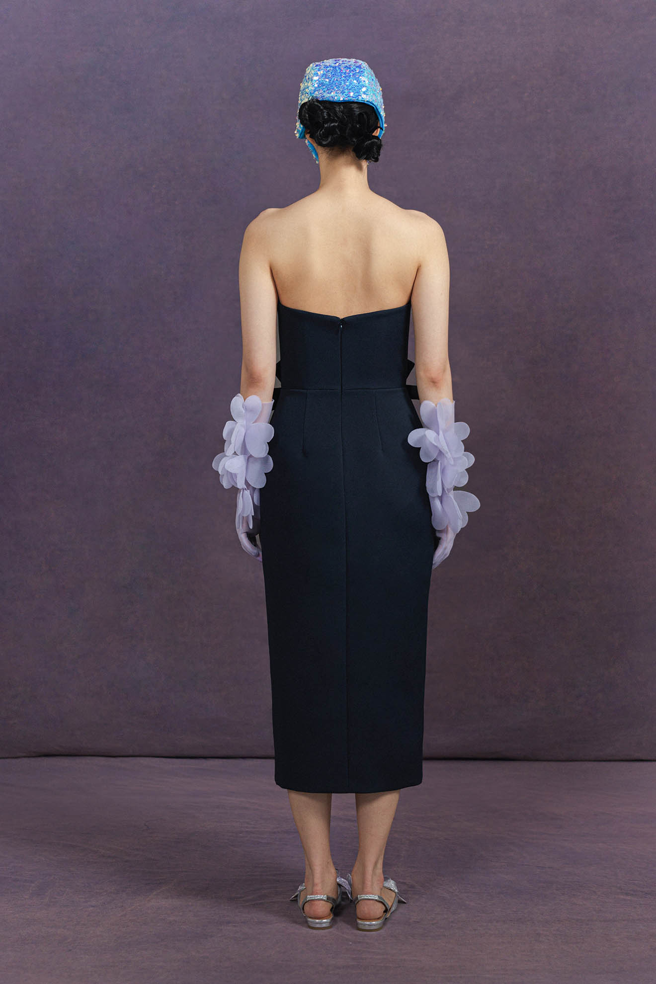 VIREVOLTE Dress in Dark Blue/Luster Silver