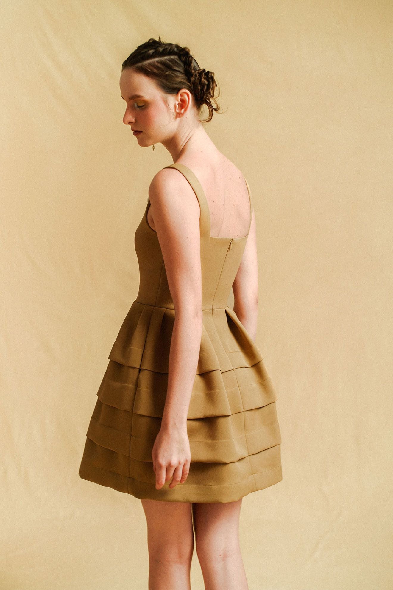 FESTIN Dress in Leather Brown