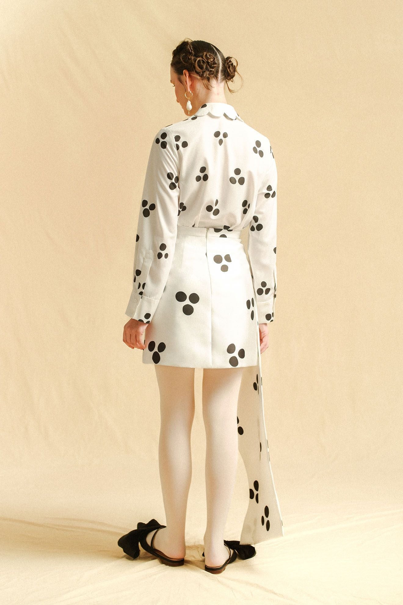 FLEXI Skirt in Black Polkadots