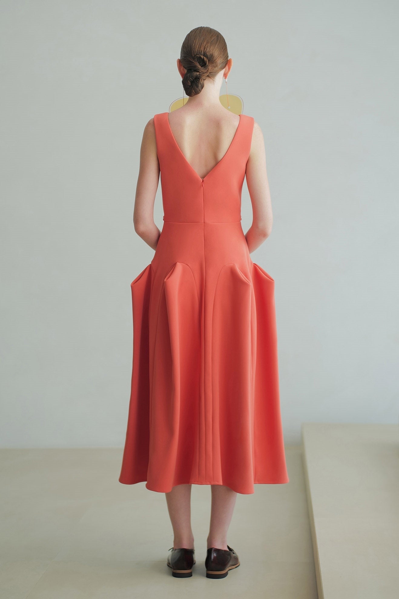 PYRAMID Dress in Flamingo Orange