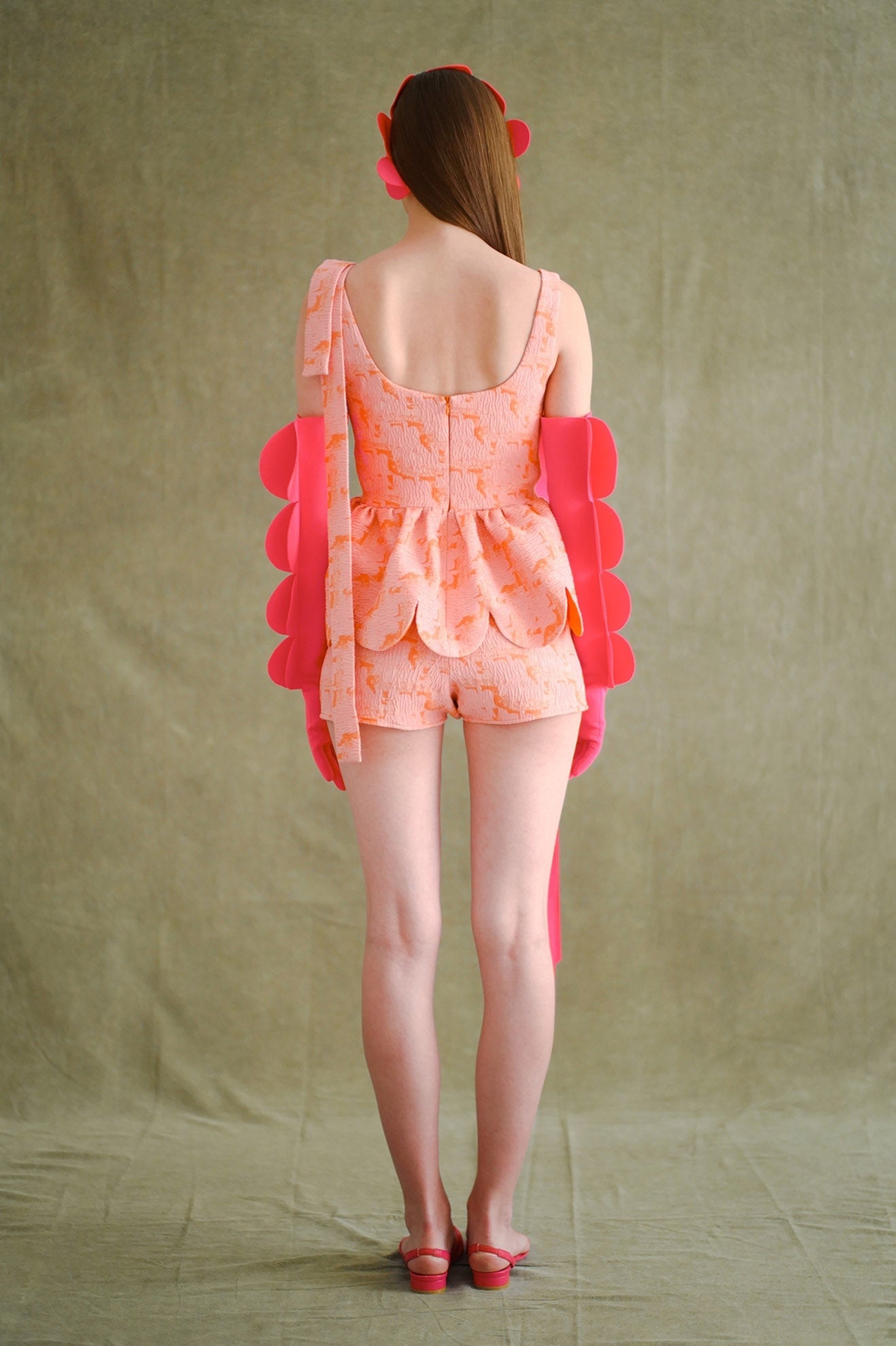 SNUD Shorts in Jacquard Pink/Orange