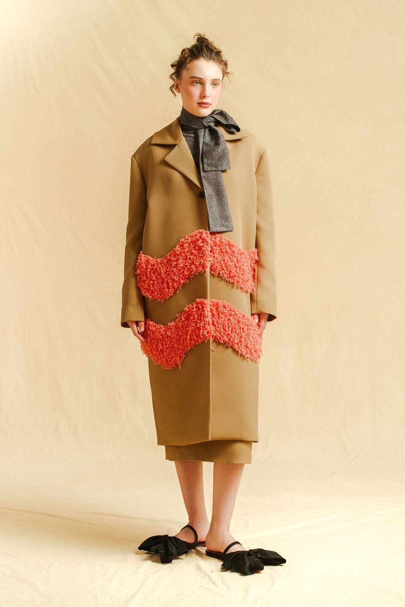 VARIETE Jacket in Leather Brown/Contessa Orange