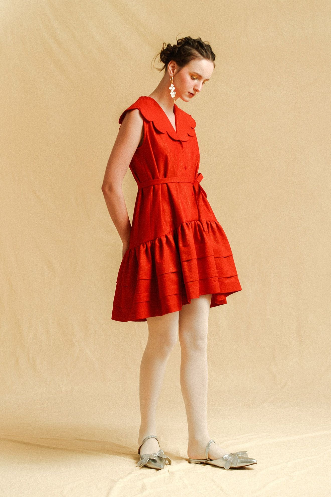 SOURIRE Dress in Garnet Red