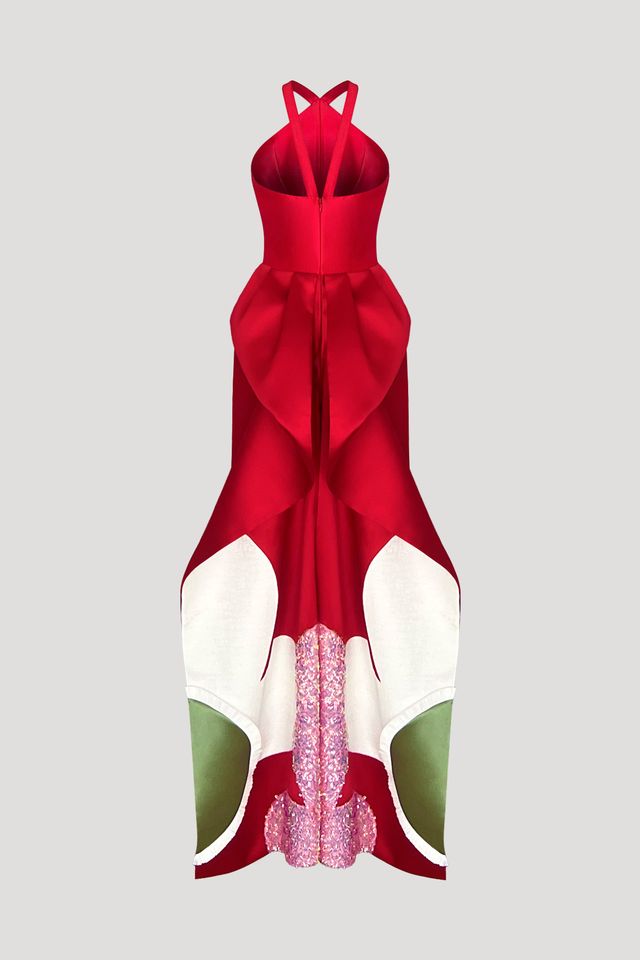 KOSUMOSU Dress in Sangria Red