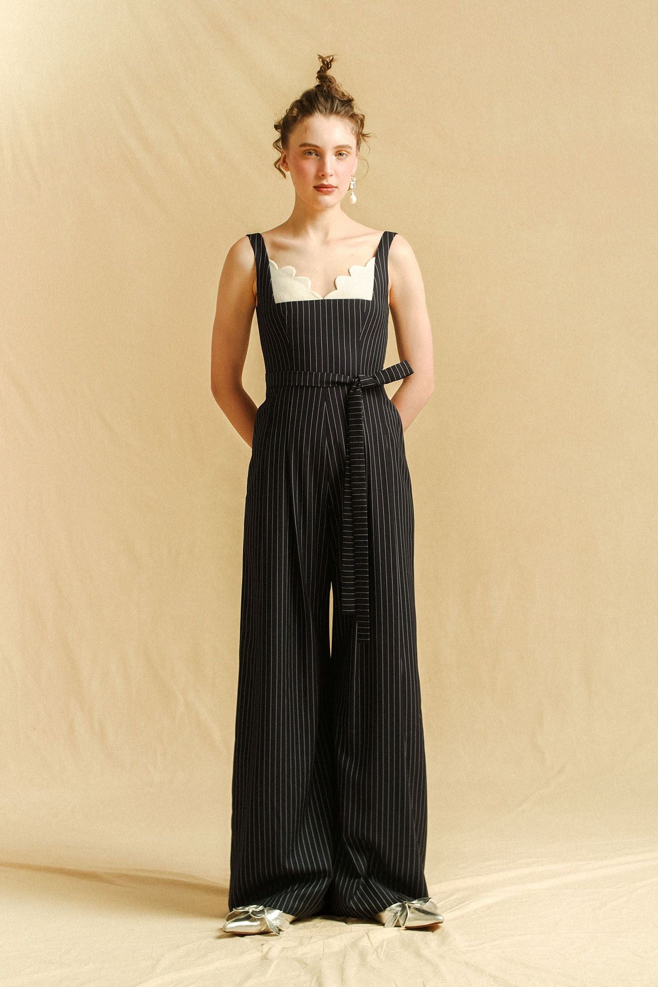 MAITRE Jumpsuit in Navy Stripes/Moonlight White