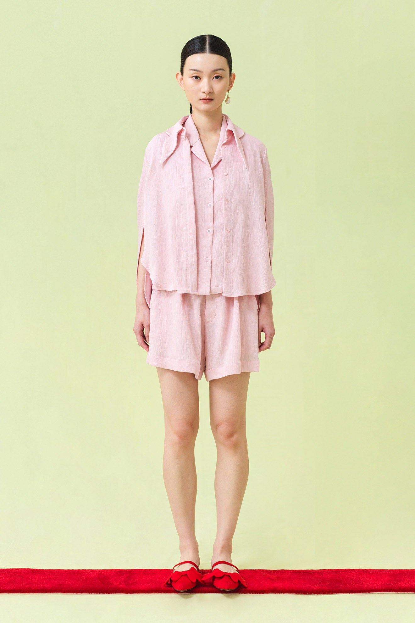 AGEHA Top in Baby Pink