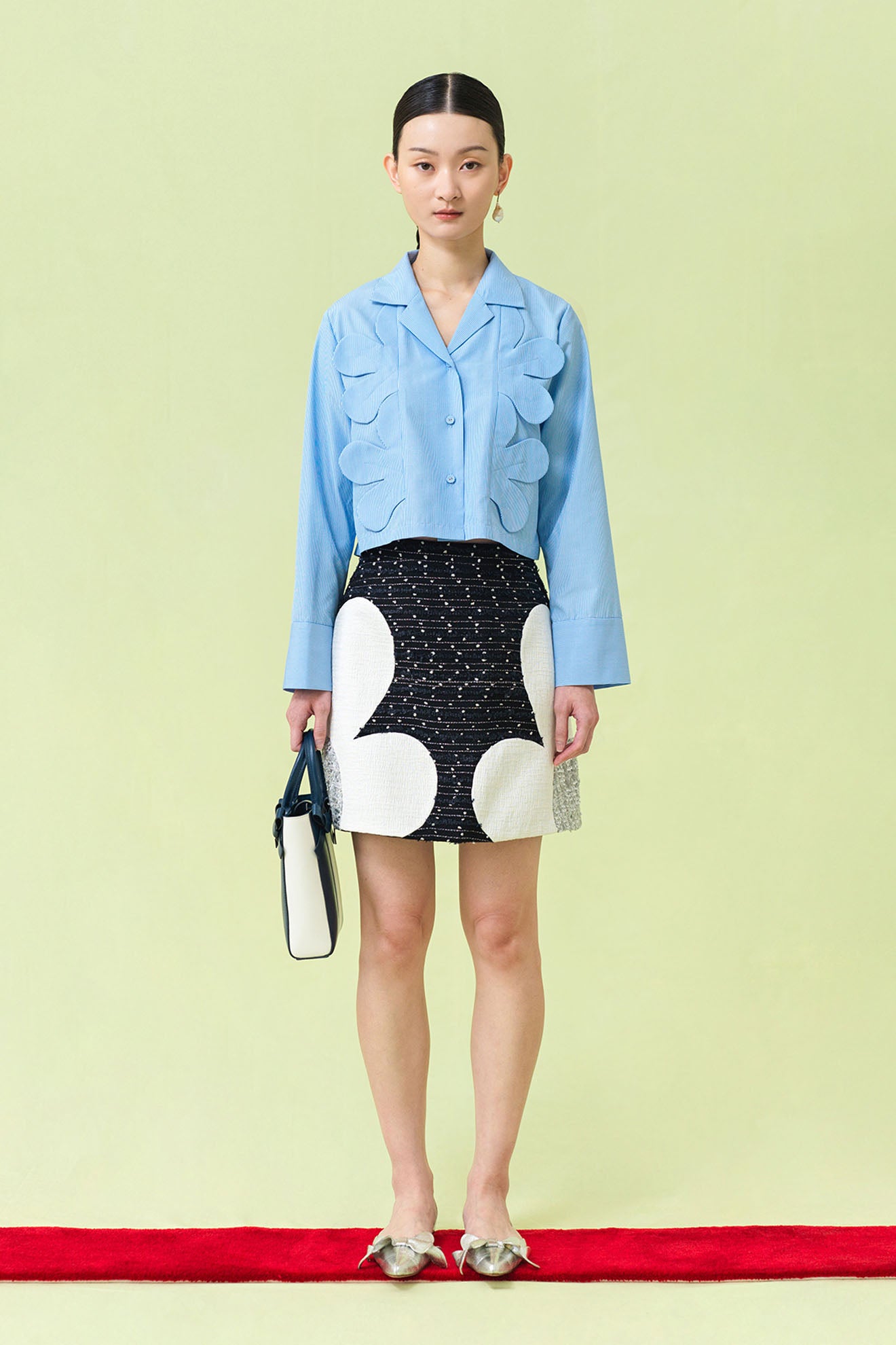 AJISAI Top in Blue Stripes
