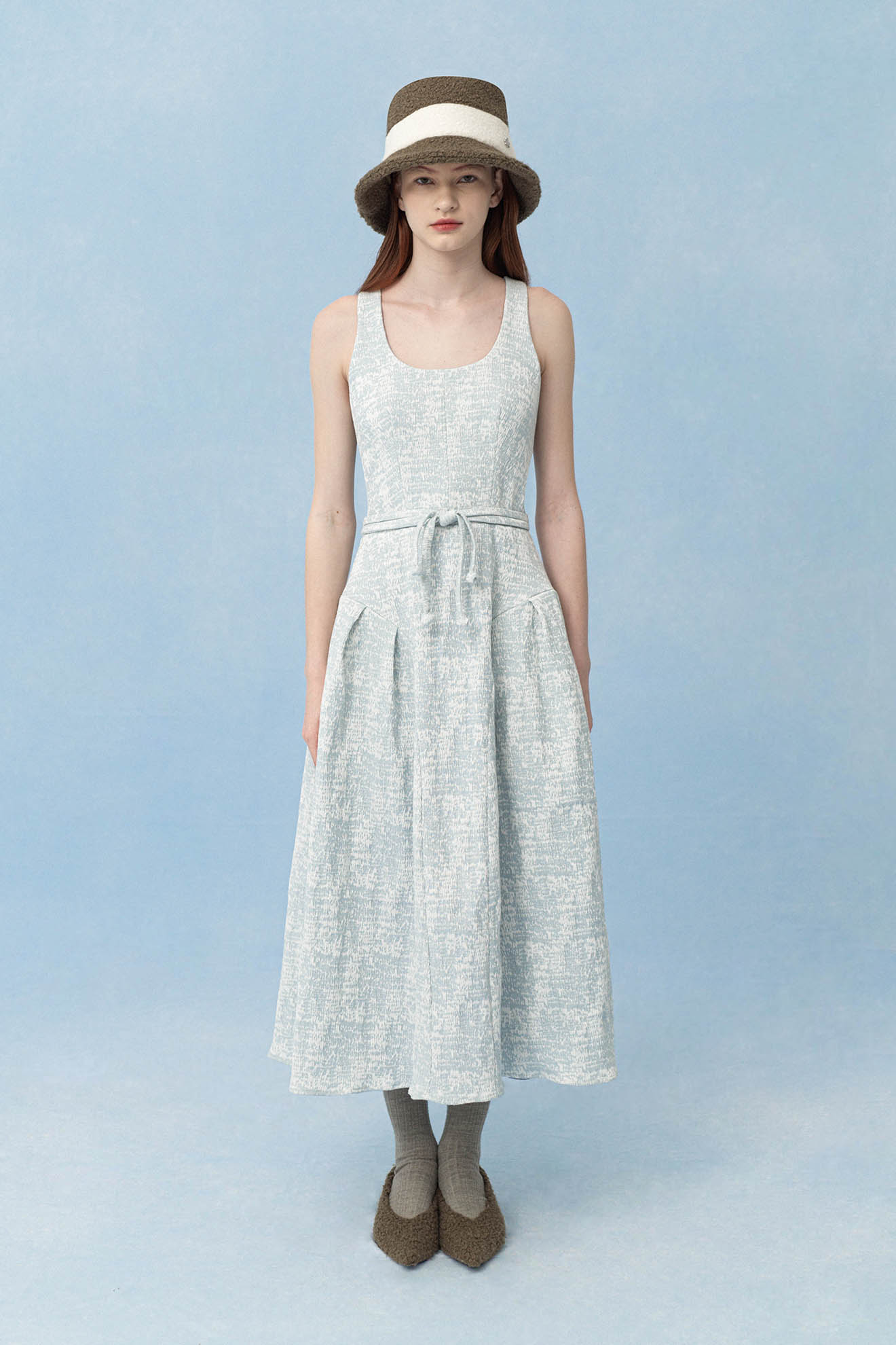 APODEME Dress in Crinkled Blue