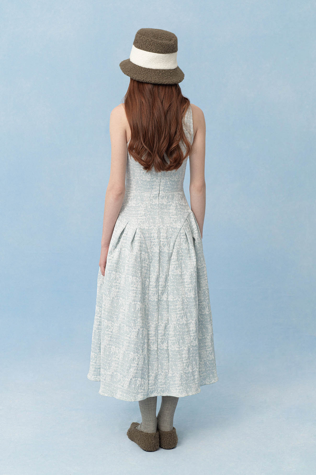 APODEME Dress in Crinkled Blue