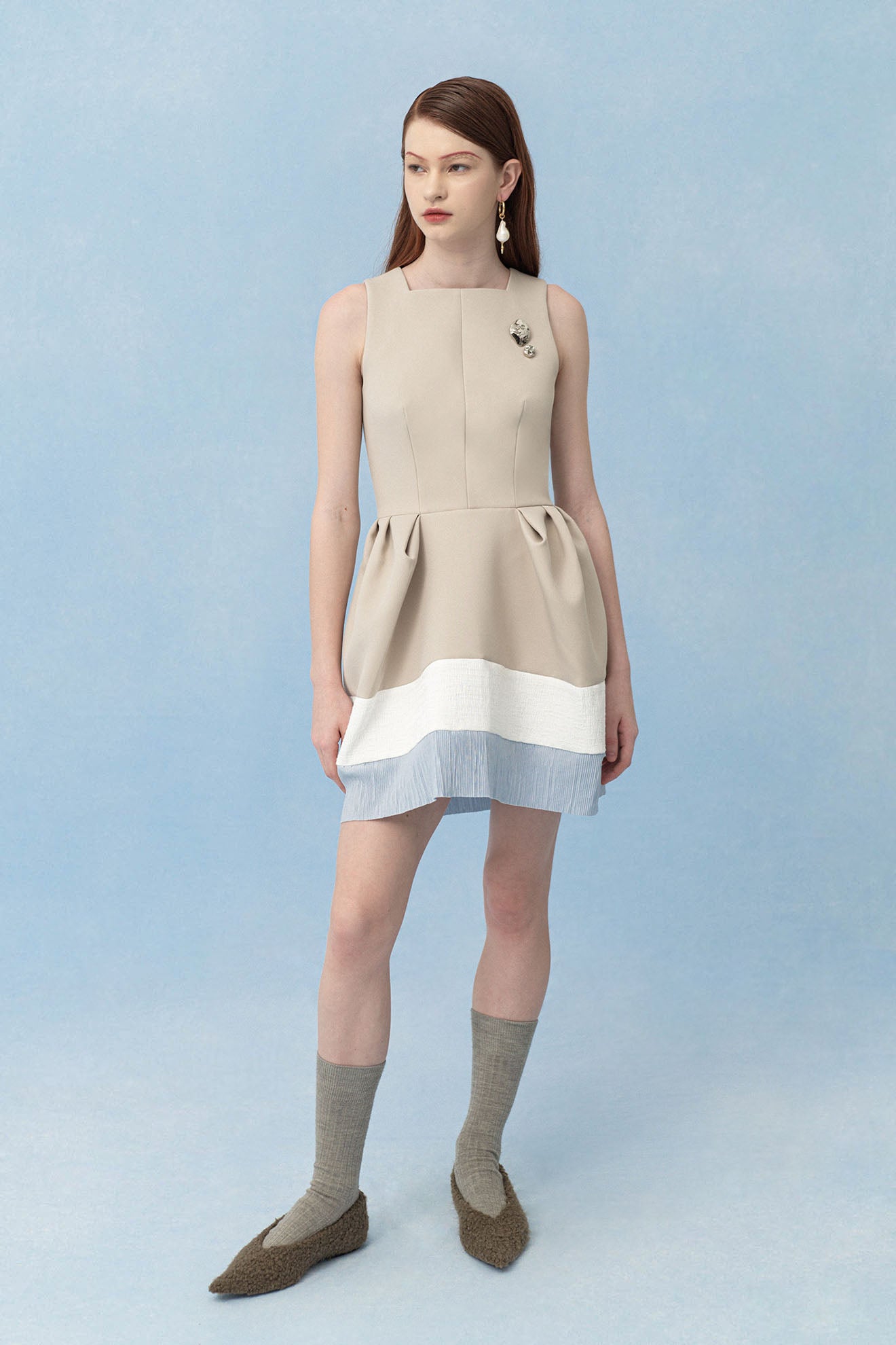 AROLIUM Dress in Beige