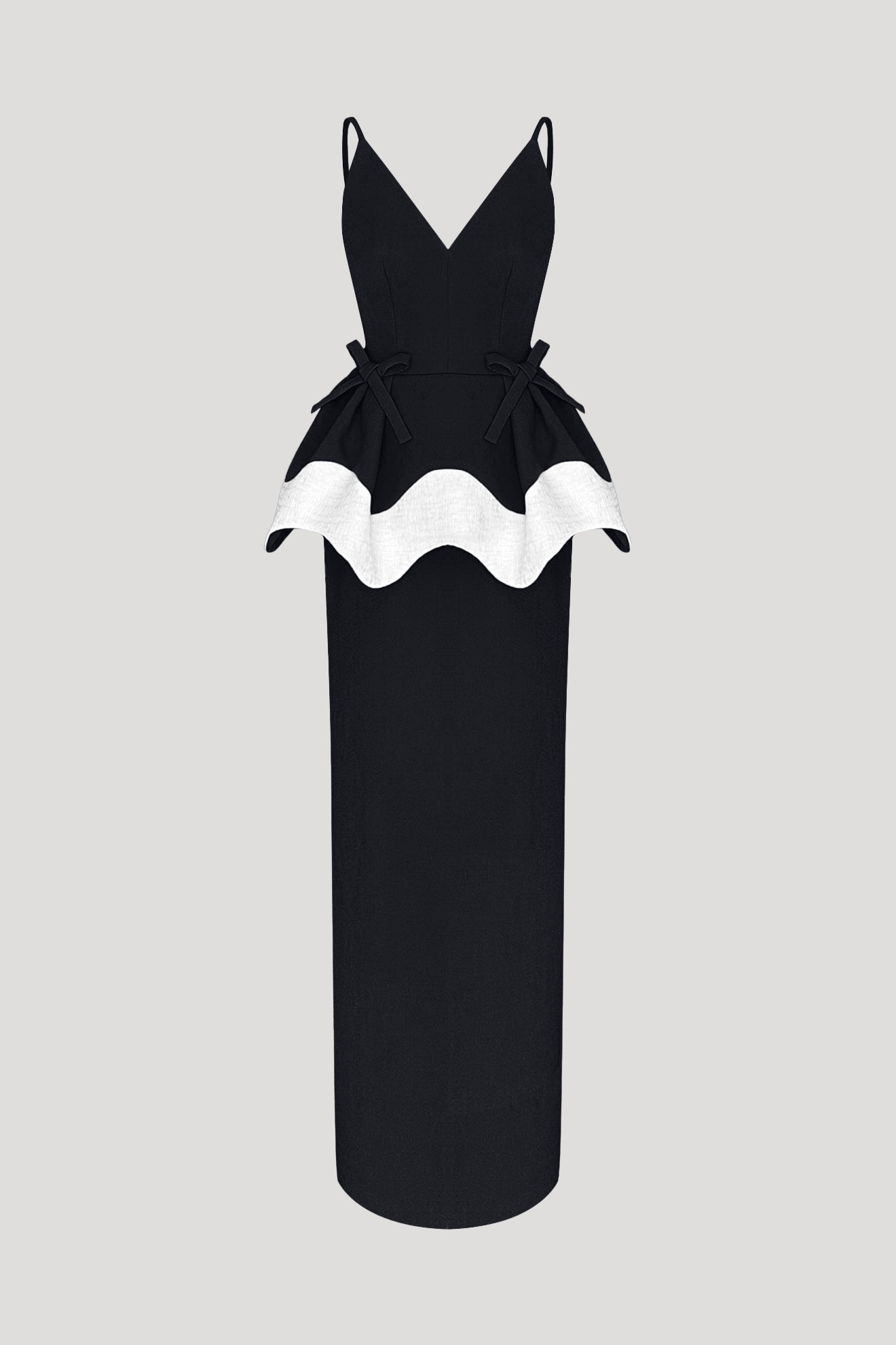 ATTITUDE Gown in Dark Blue/Crinkled White