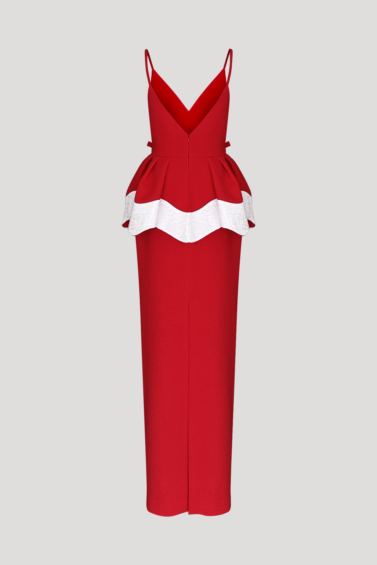 ATTITUDE Gown in Milano Red/Crinkled White
