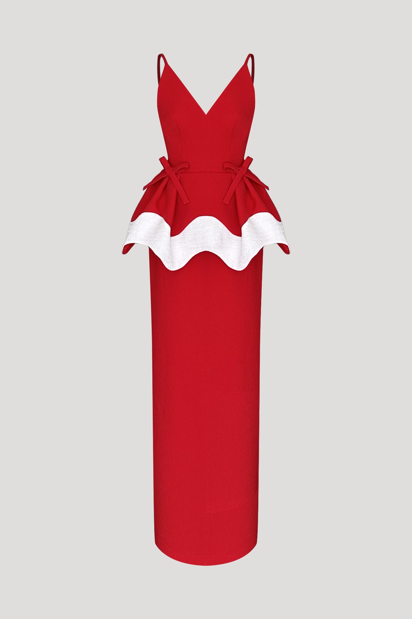 ATTITUDE Gown in Milano Red/Crinkled White