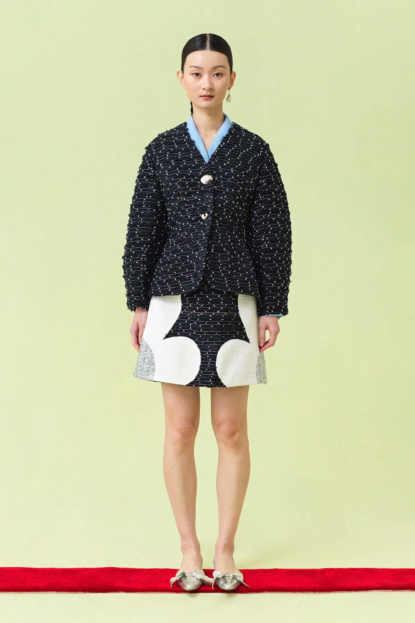 AWABI Jacket in Black Tweed