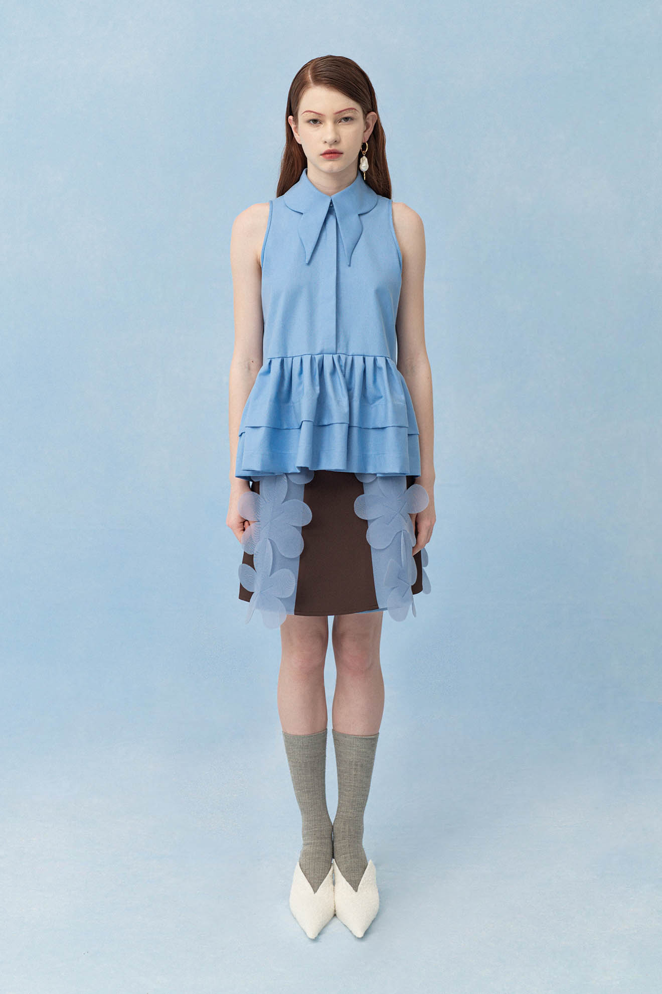 BASAL Skirt in Walnut Brown/Ash Blue