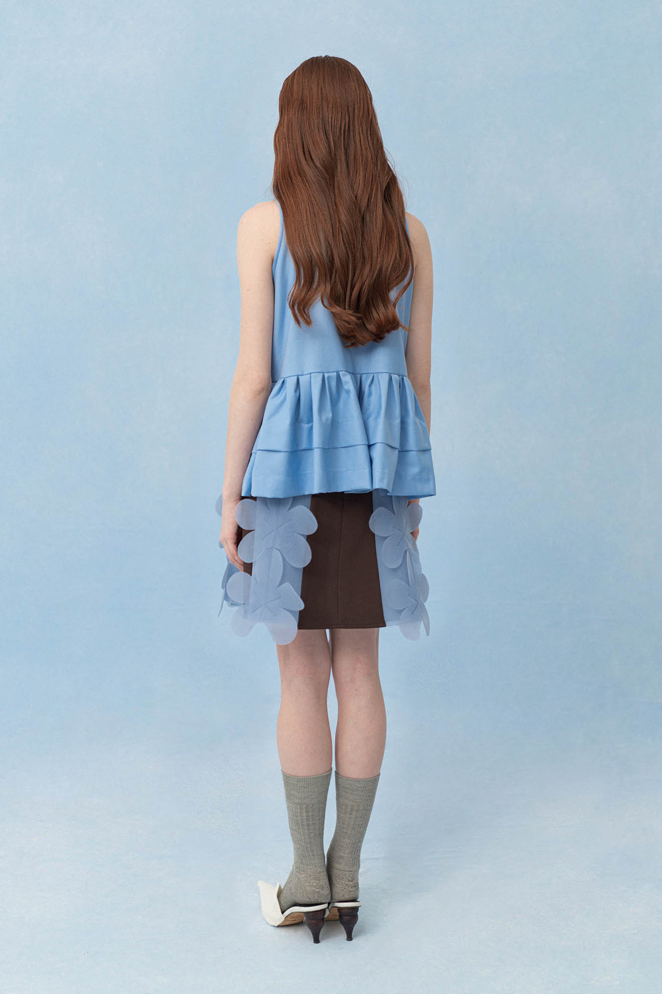 BASAL Skirt in Walnut Brown/Ash Blue