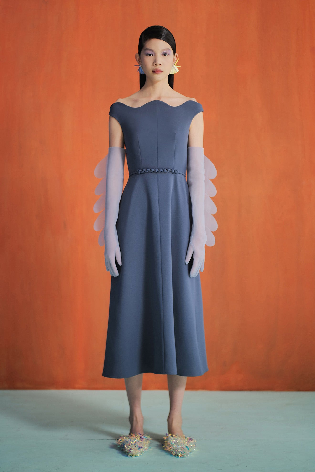 BATTUTO Dress in Oxford Blue