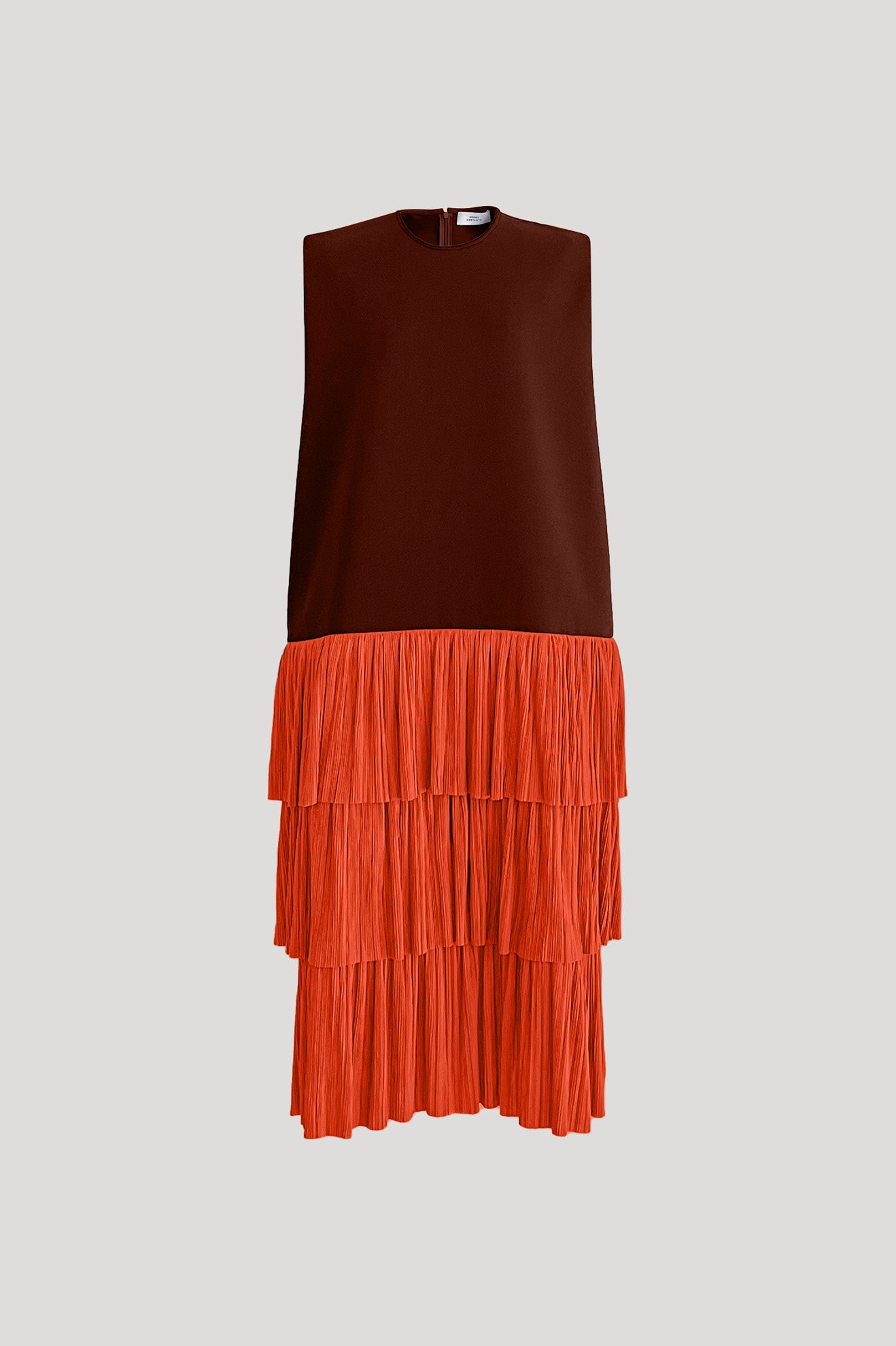 BLACKTIP Dress in Brick Orange/Orange Pleats