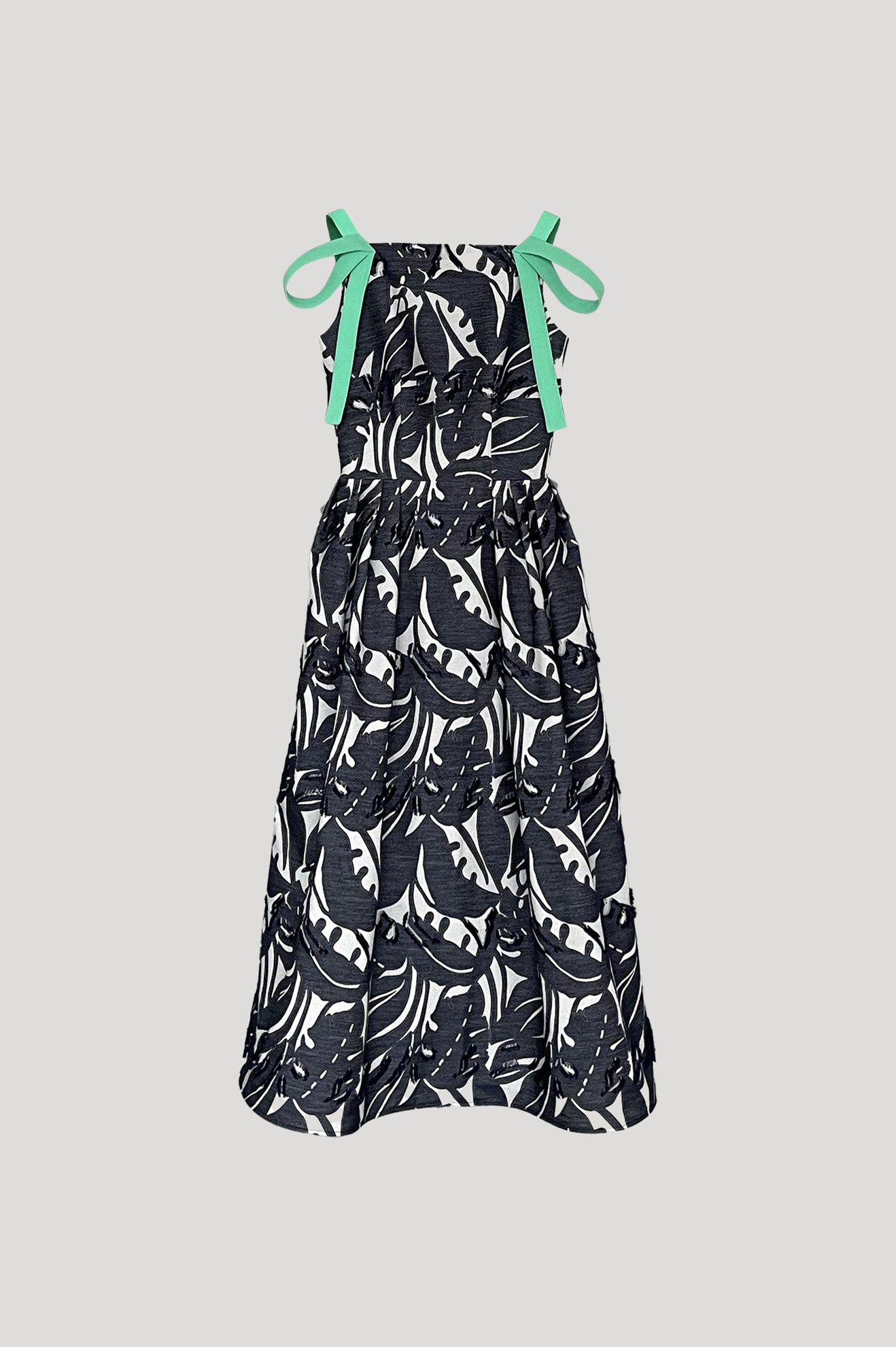 CANTILENA Dress in Dark Blue/Fern Green