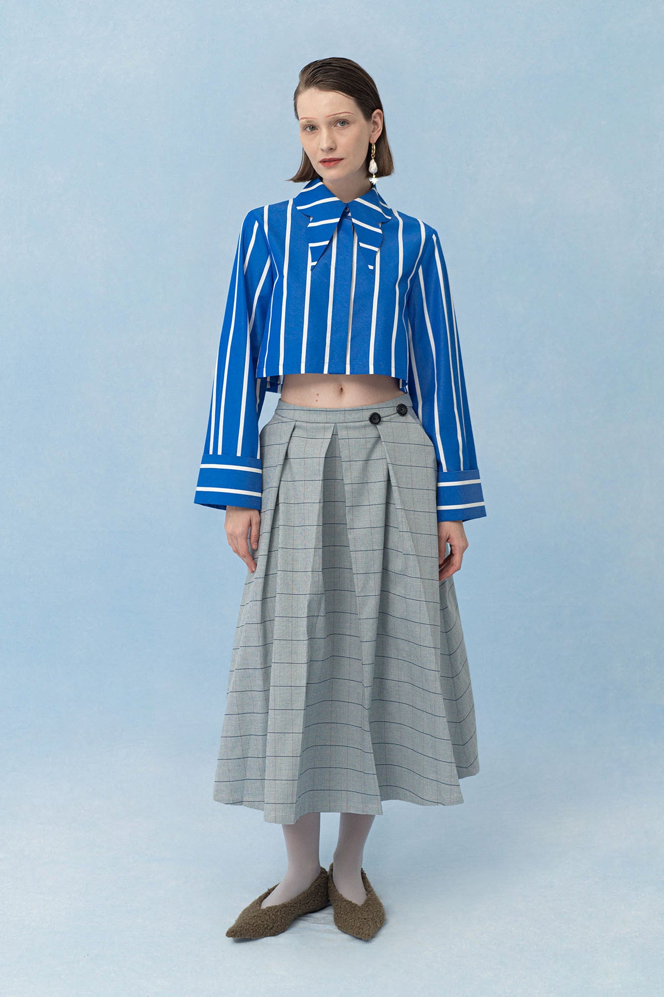 CARDO Skirt in Plaid Grey