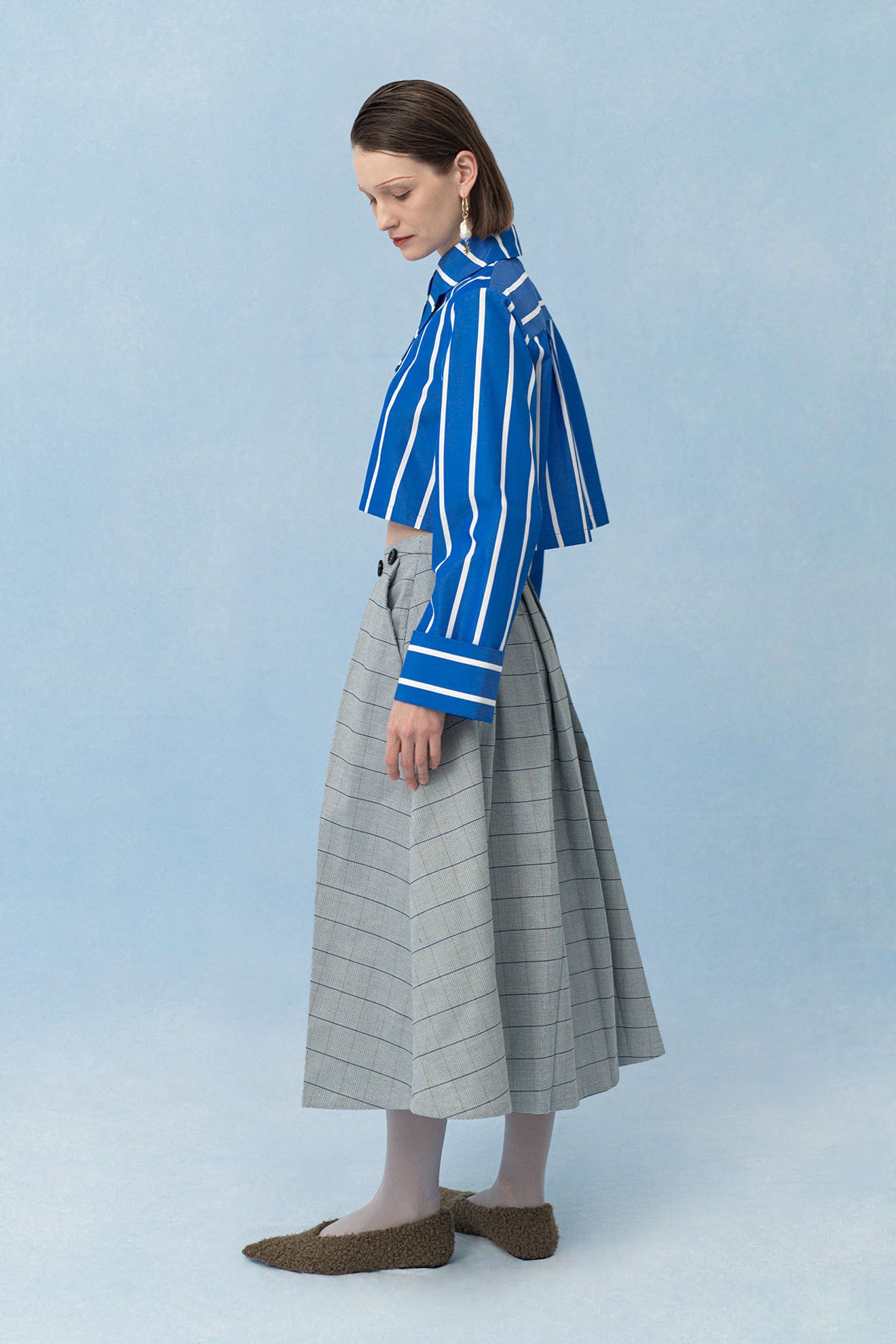 CARDO Skirt in Plaid Grey