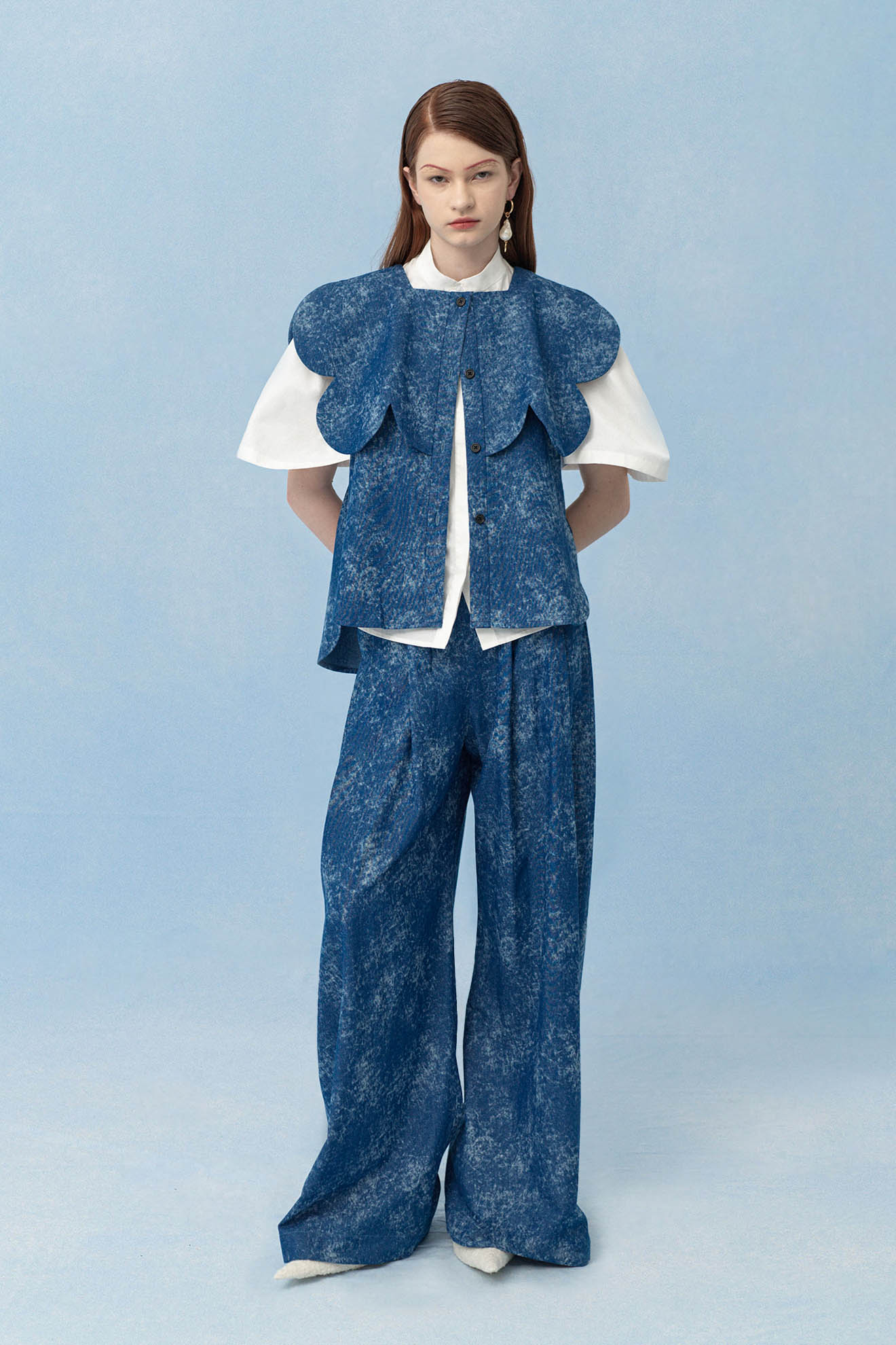 CERCUS Top in Denim Blue