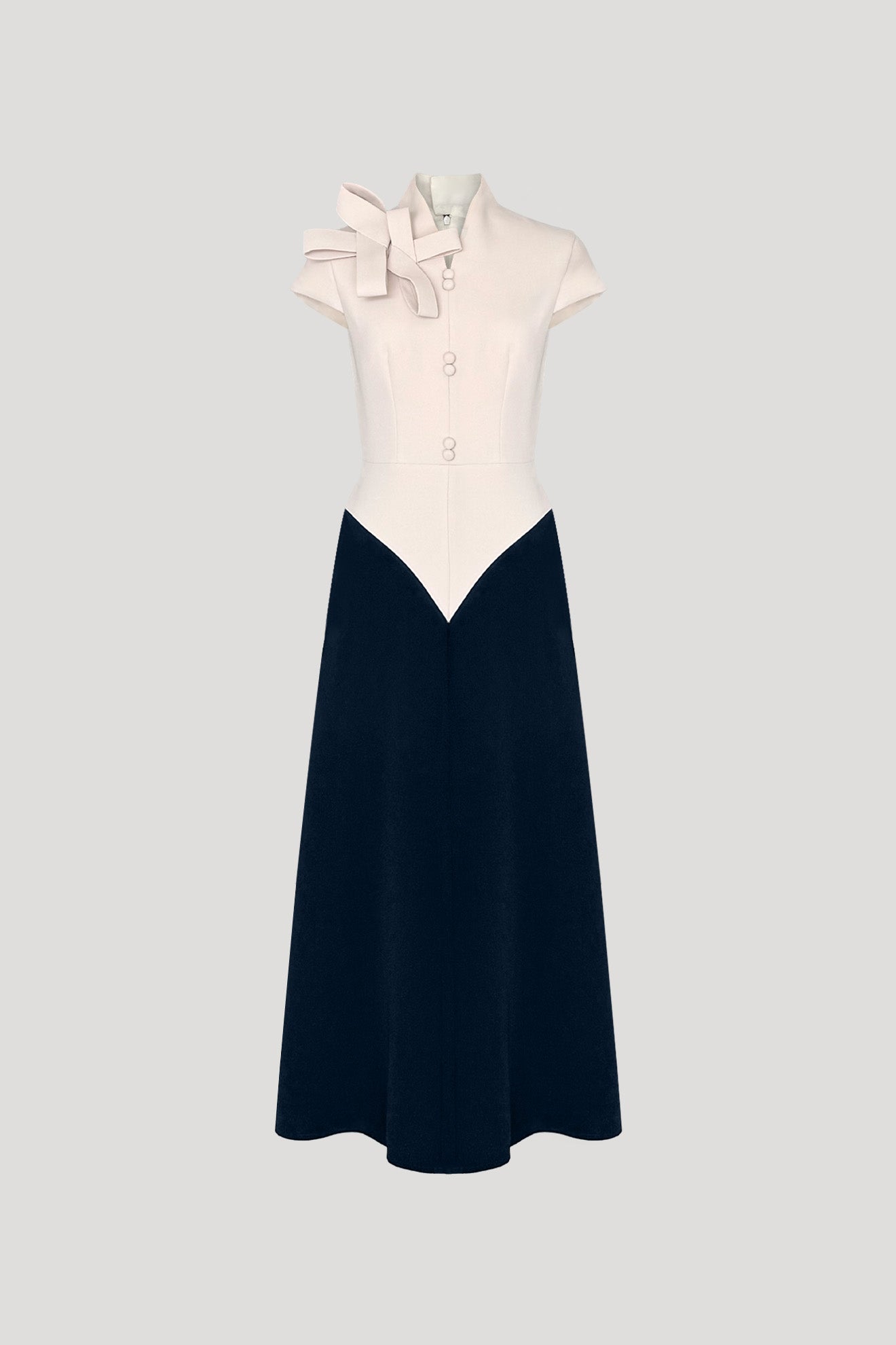CHOUCHIN Dress in Bone White/Dark Blue