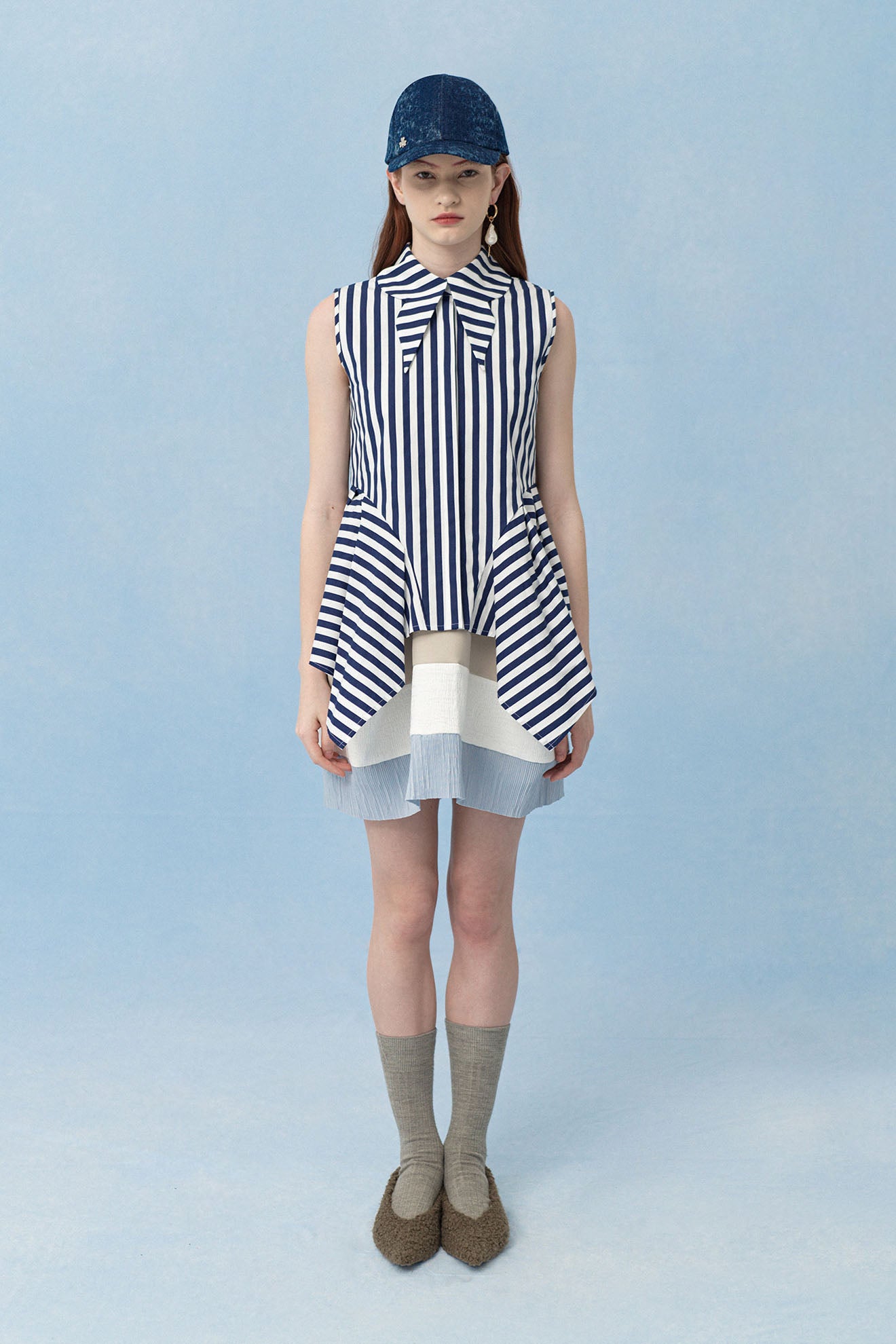 CLAW Top in Navy Stripes