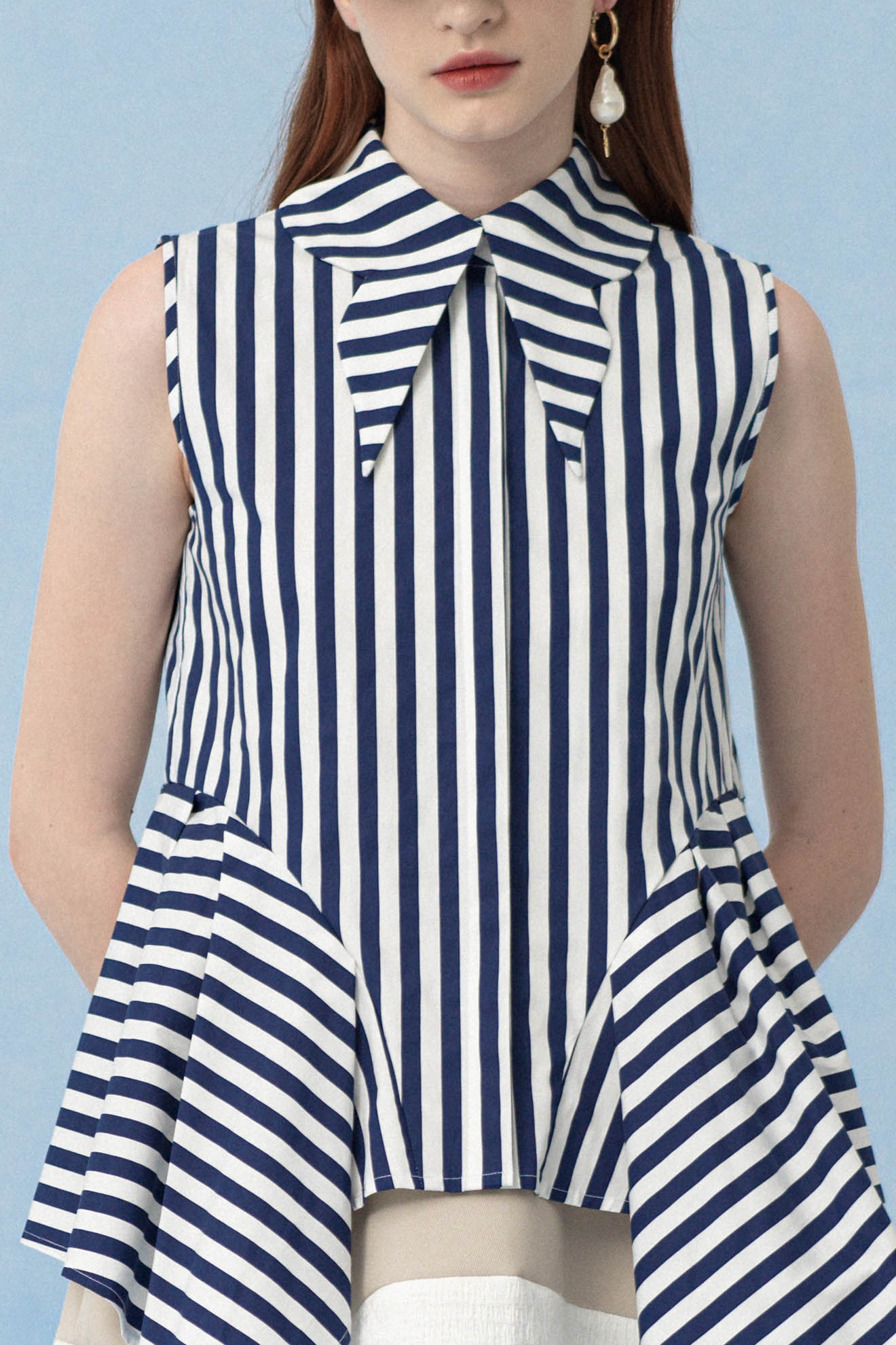 CLAW Top in Navy Stripes