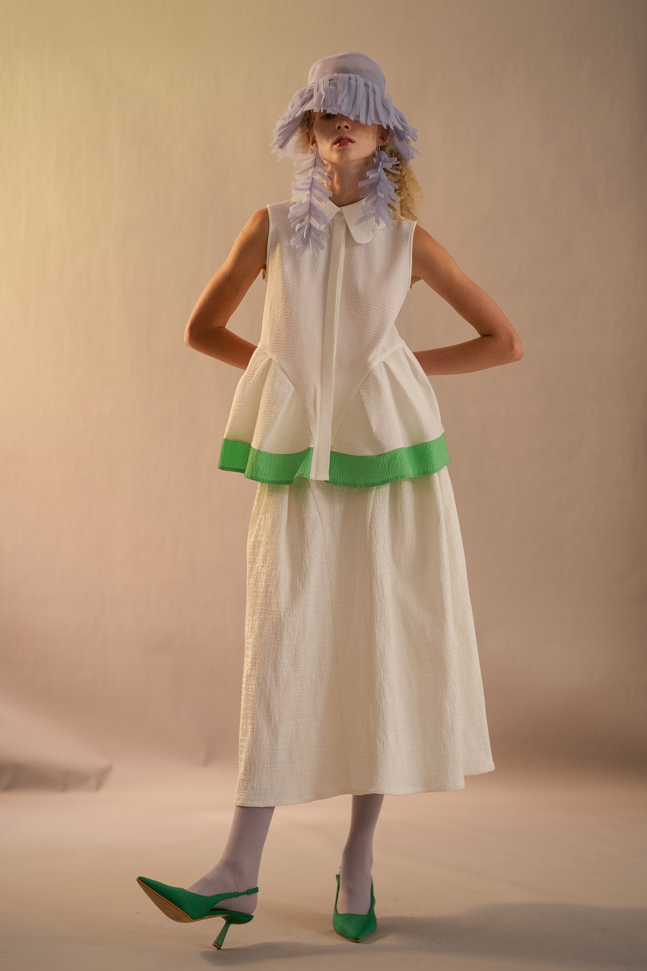 COD Skirt in Crinkled White